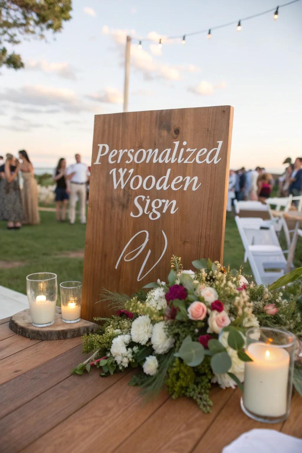 Personalized signage makes guests feel special and appreciated.