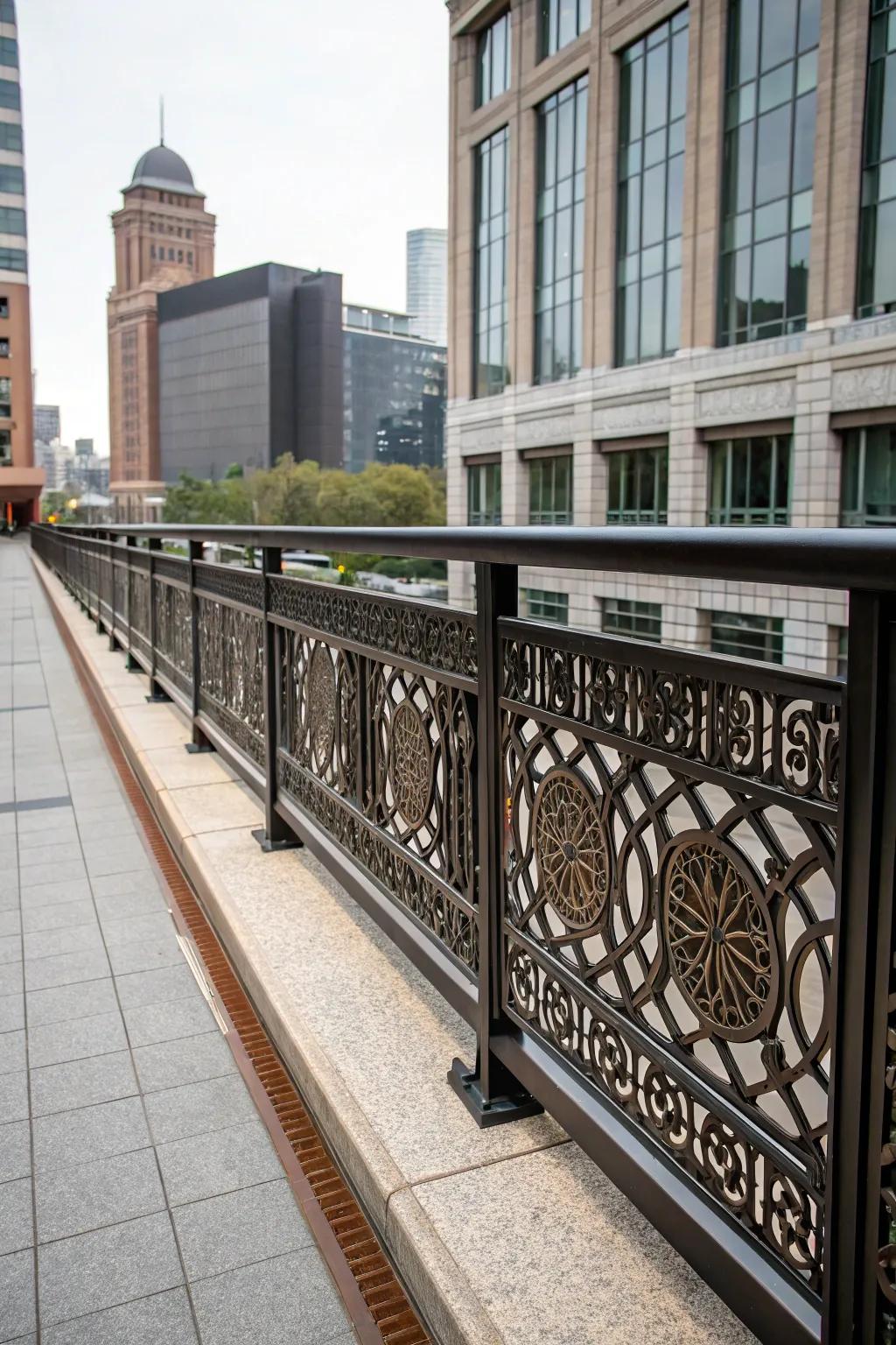 Custom metalwork adds personal style to Craftsman railings.