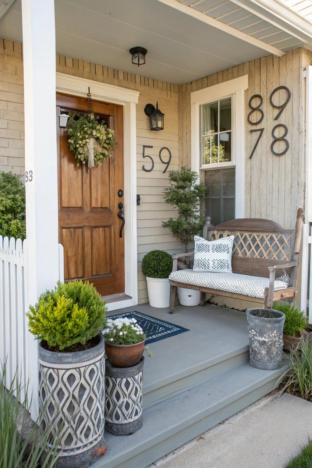 Creative house numbers add a unique touch to your home's entrance.