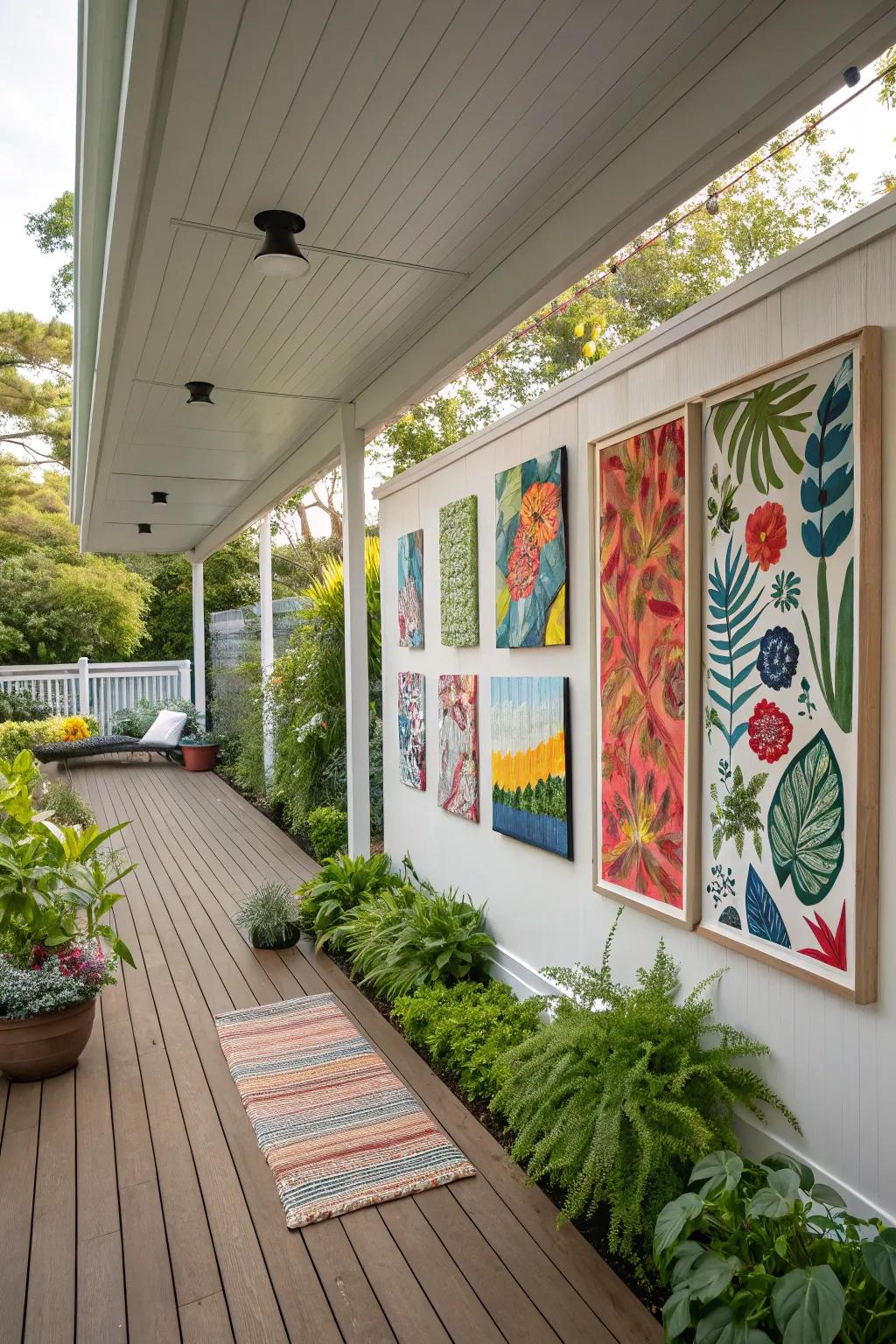 Add interest with captivating outdoor art.