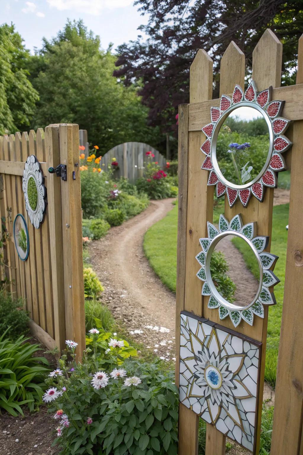 Mirrors can give the illusion of more space in your garden.