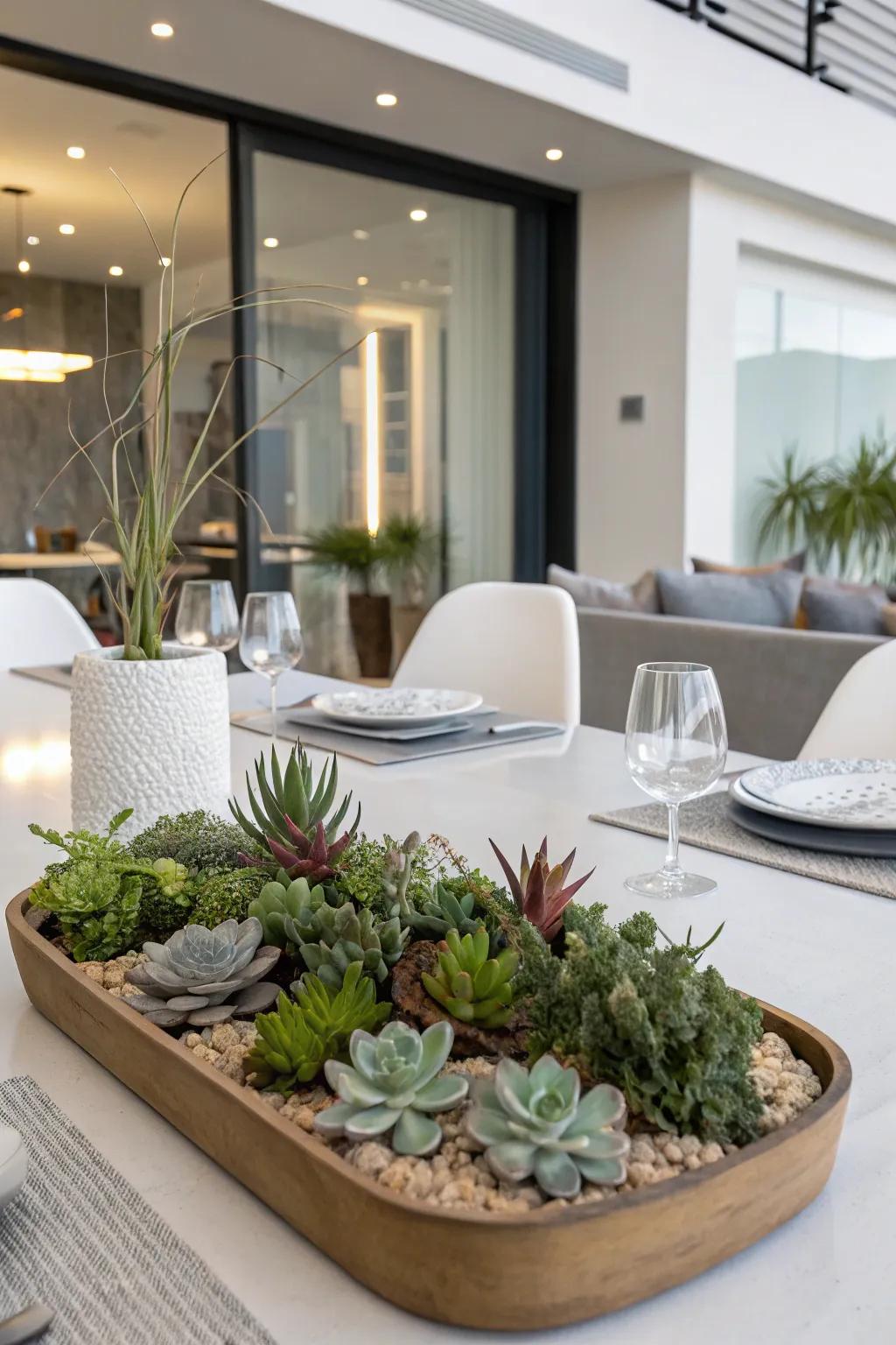 Effortless style: Succulents bring texture and color.