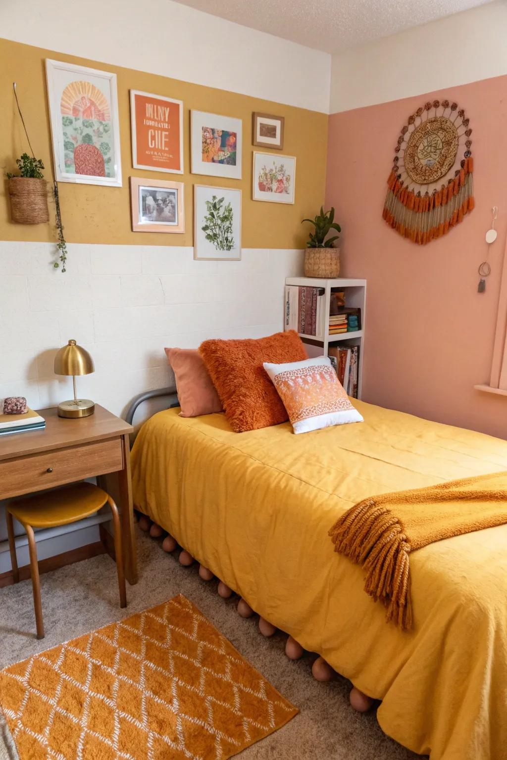 Retro colors add vintage charm and style.