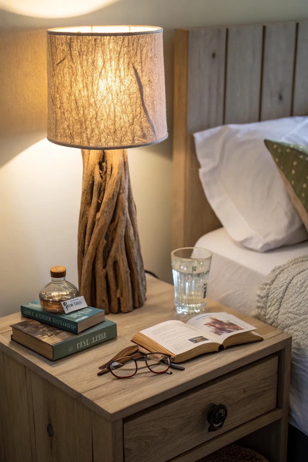 Illuminate your space with a driftwood lamp.