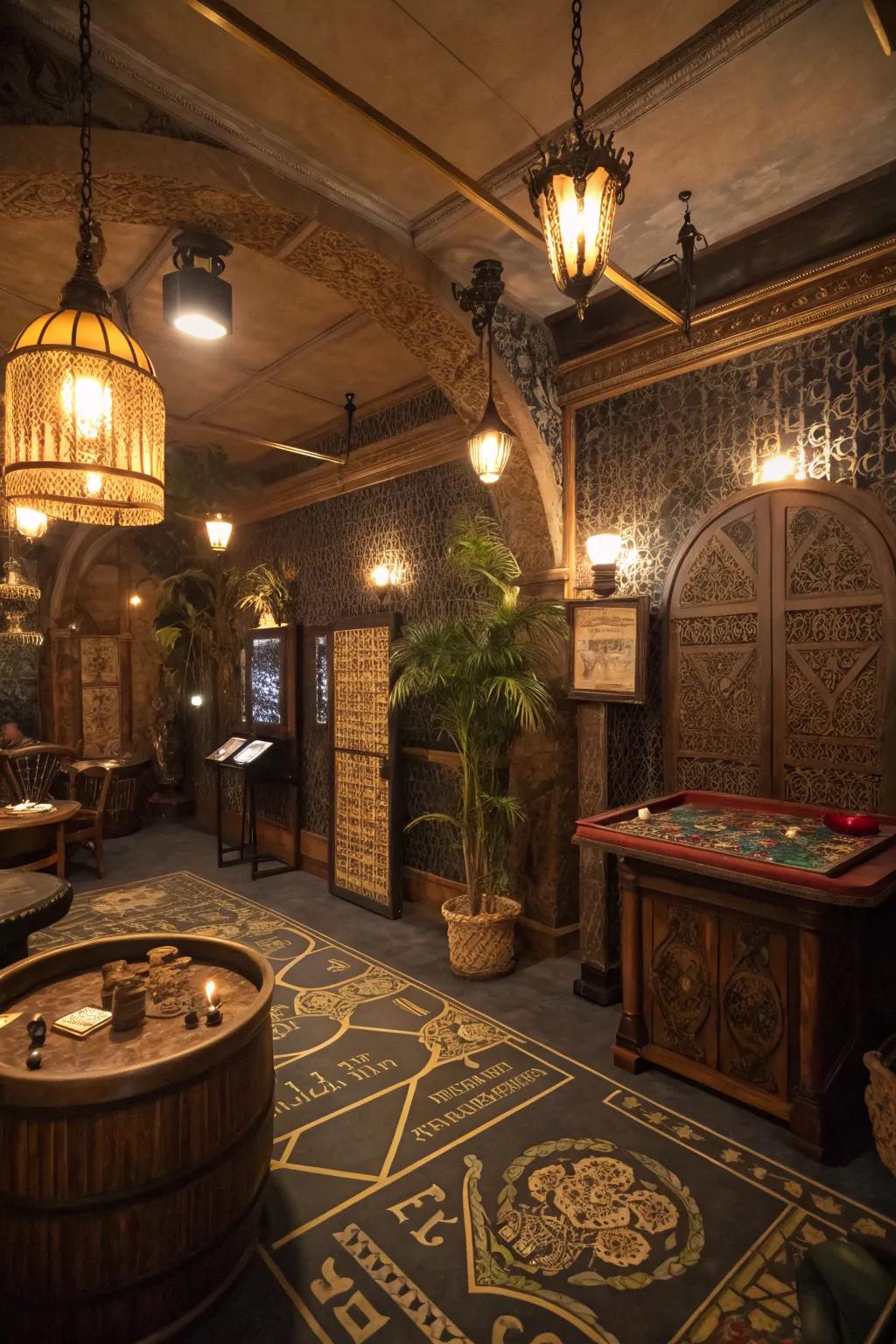 Embark on a thrilling adventure in your own home with a themed escape room.