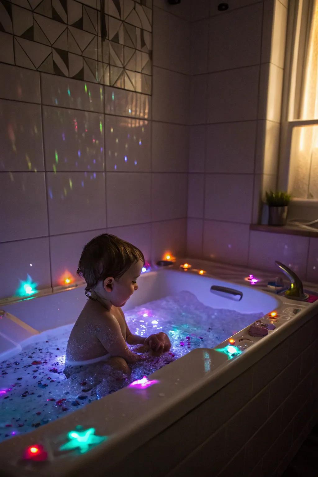 A glow in the dark bath turns routine into a mystical adventure.