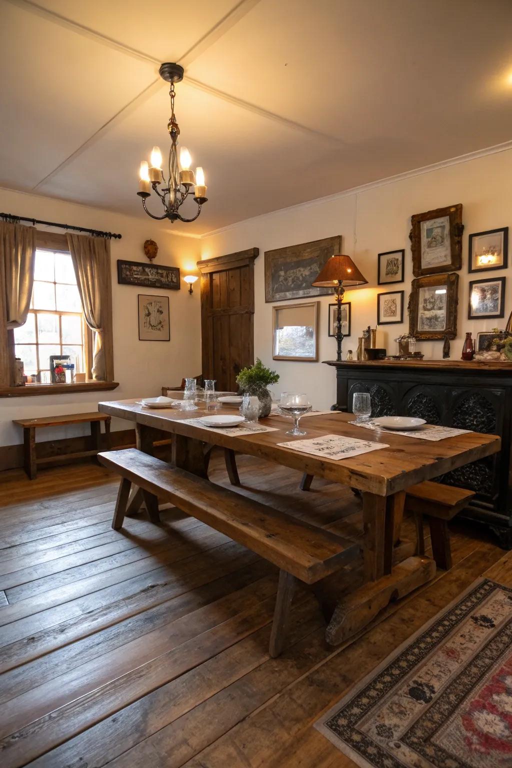 Reclaimed wood floors tell a story and add unique character.