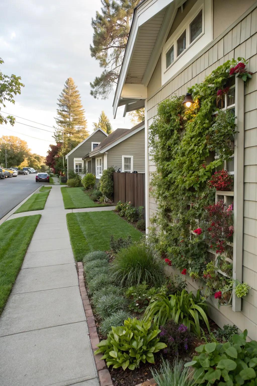 Vertical gardens offer a space-saving solution for adding greenery.