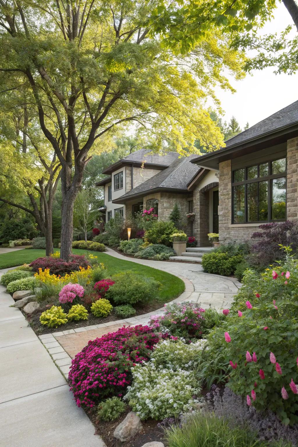 Dynamic landscaping enhances modern yards with seasonal changes.