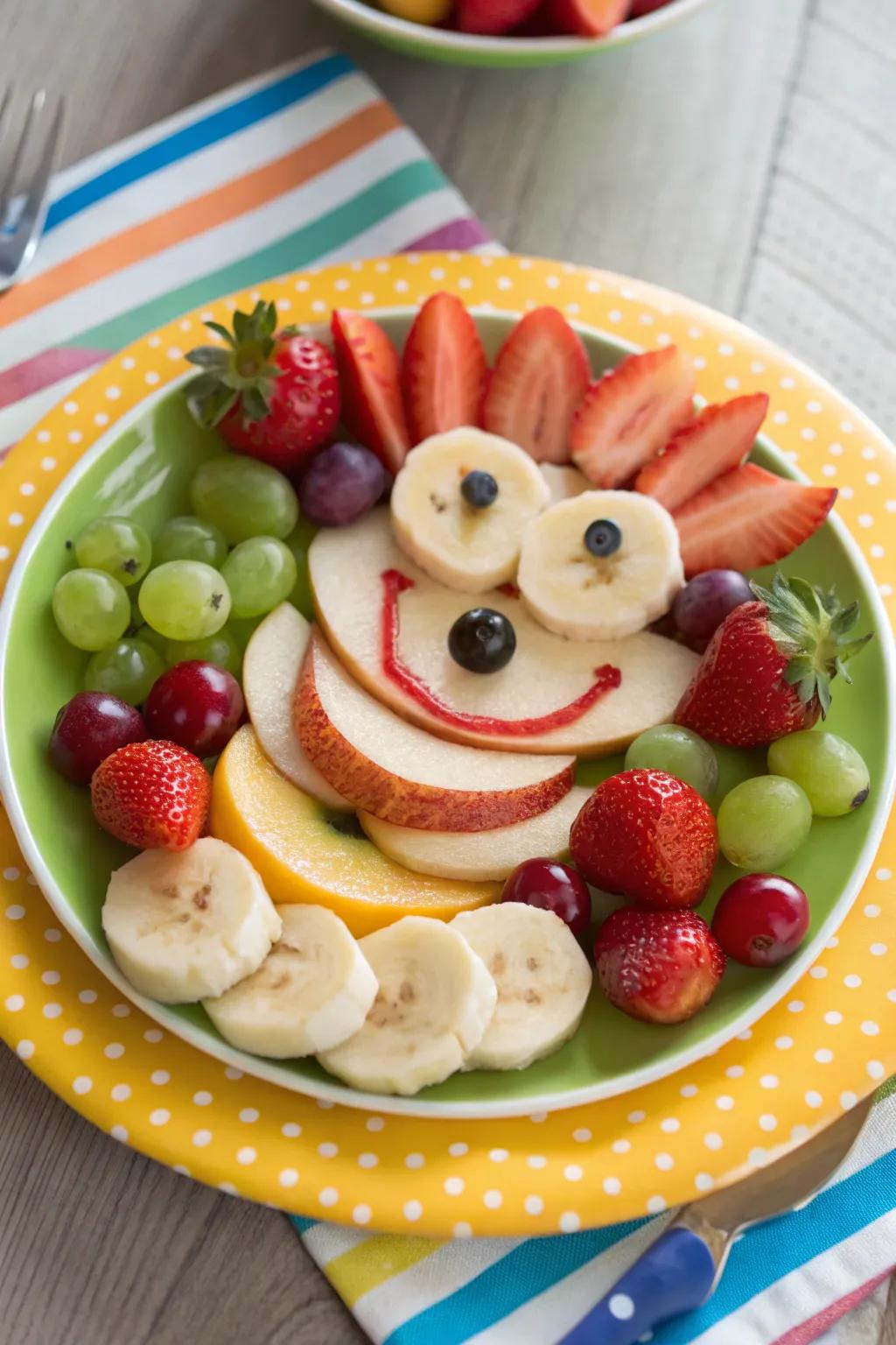 Fruit faces add a playful and whimsical element to your presentation.