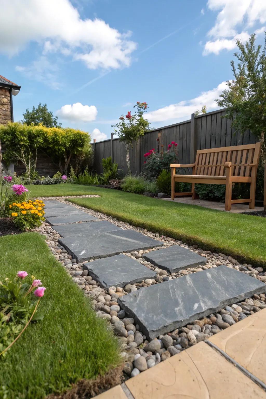 Design a practical pet area with the help of slate chippings.