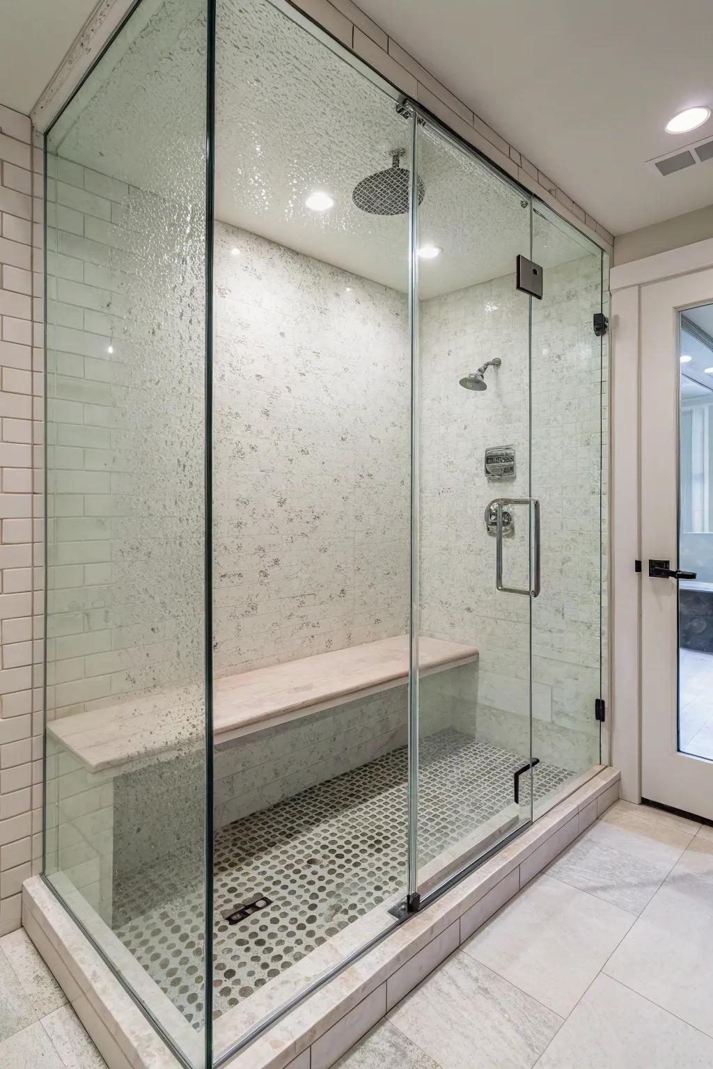 Relax with a spa-like bench in your shower.