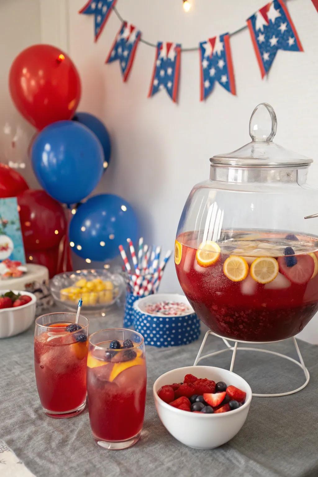 A punch station to quench thirst.