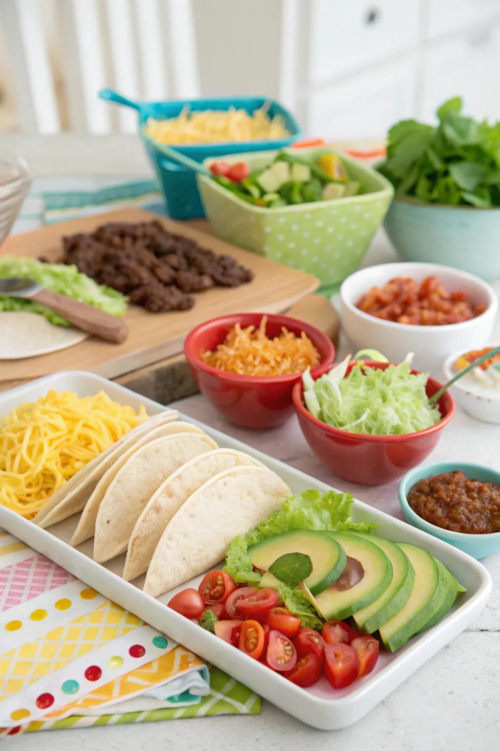 A fun and customizable DIY taco station for guests.