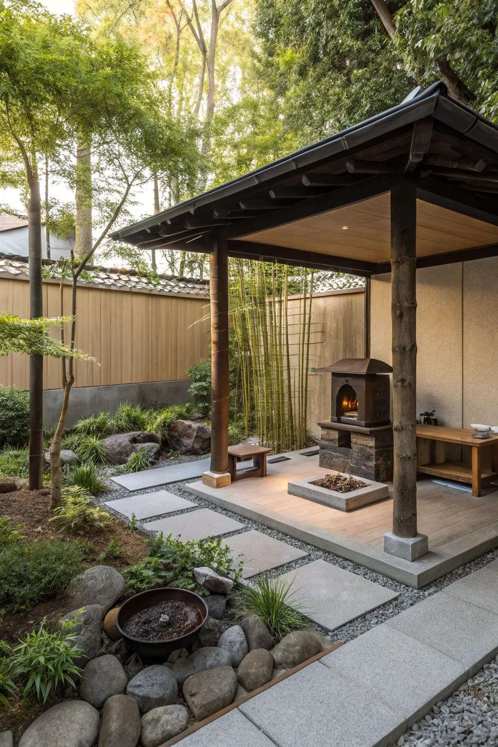 Find peace and tranquility with a Japanese Zen pavilion.