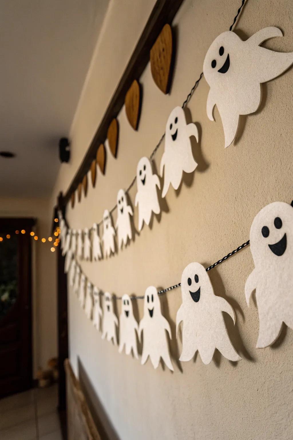 Ghostly garlands add playful spookiness to your decor.