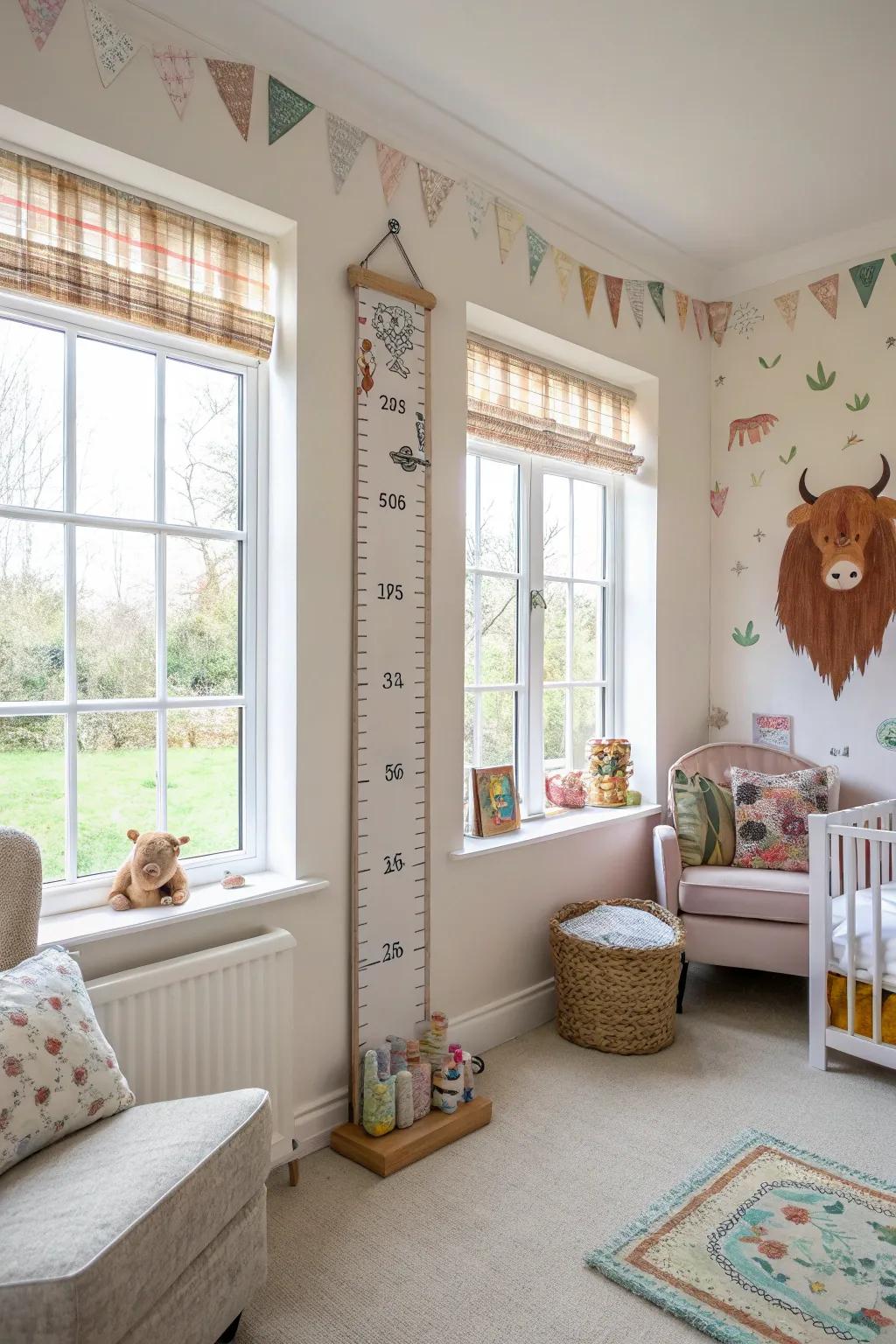 A growth chart is a practical and charming addition to any nursery.