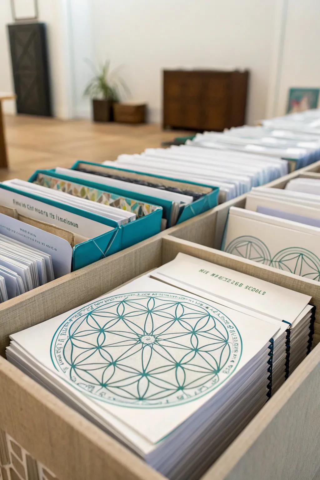 Sacred geometry principles can infuse your filing system with balance and harmony.