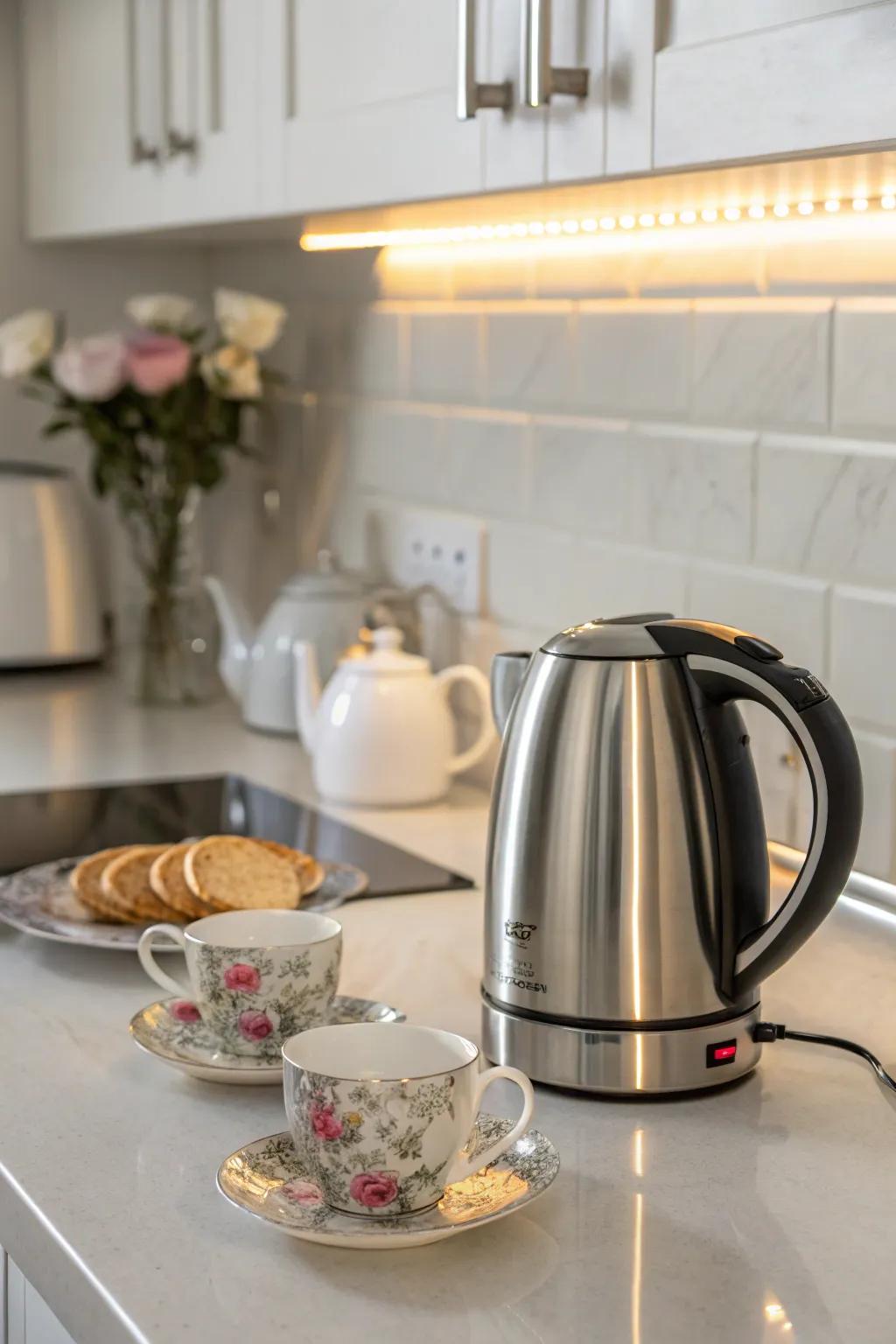 Boil water in style with a contemporary electric kettle.