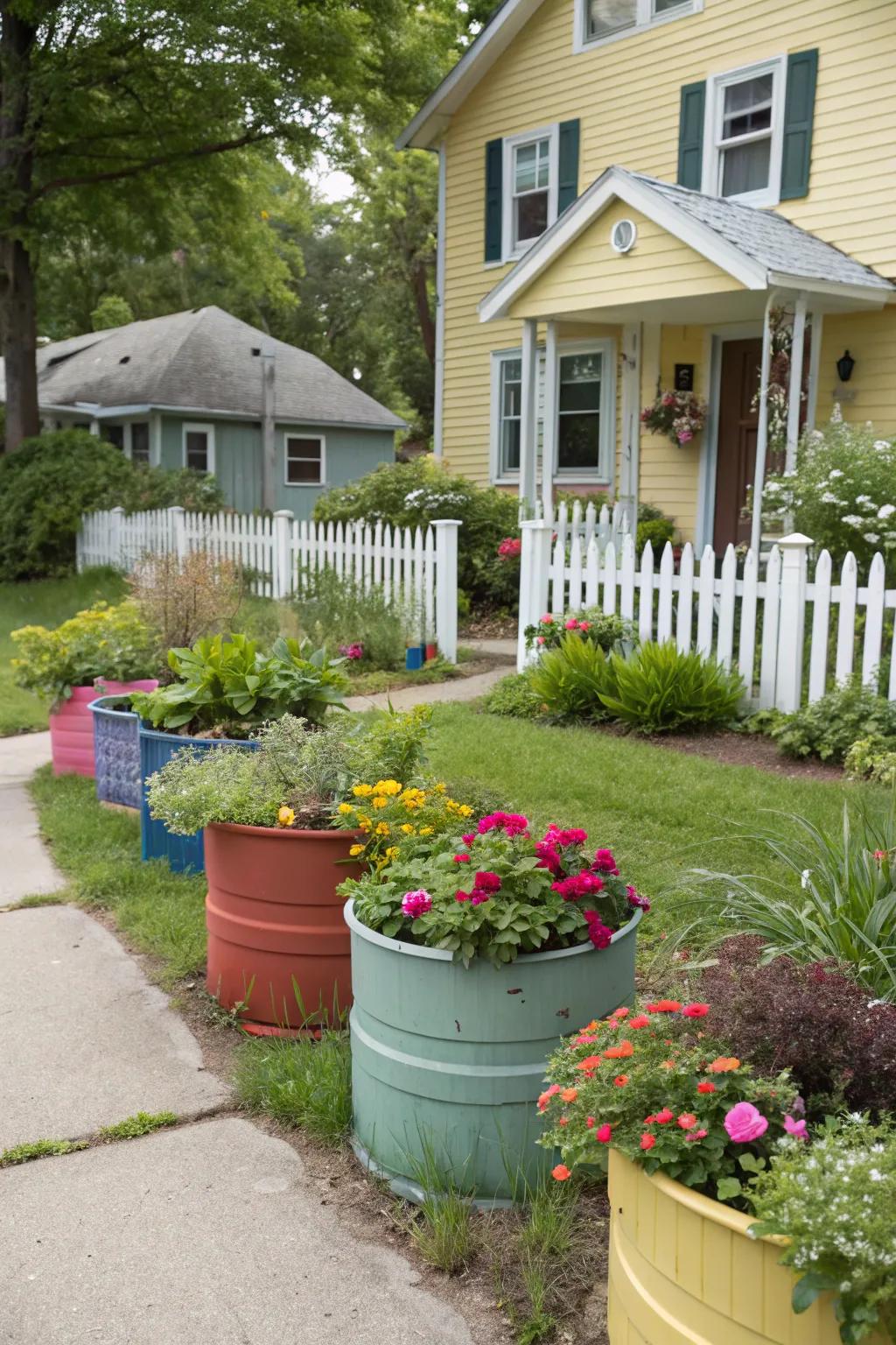 Containers offer versatility and a splash of color to any landscape.