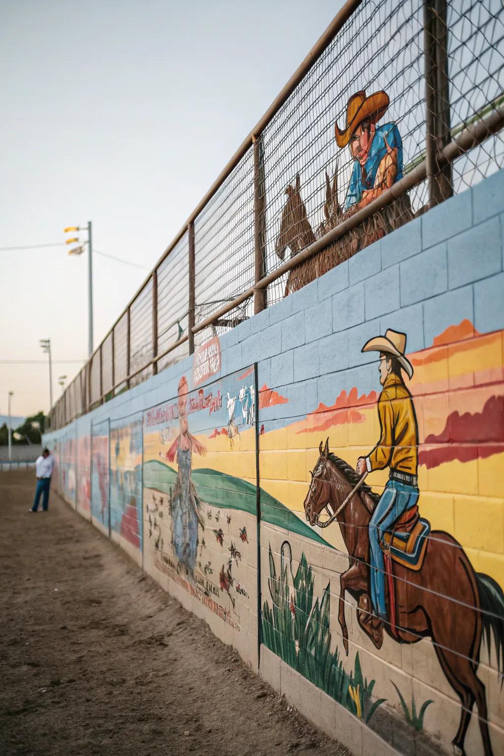 Rodeo-inspired art adds excitement and energy.