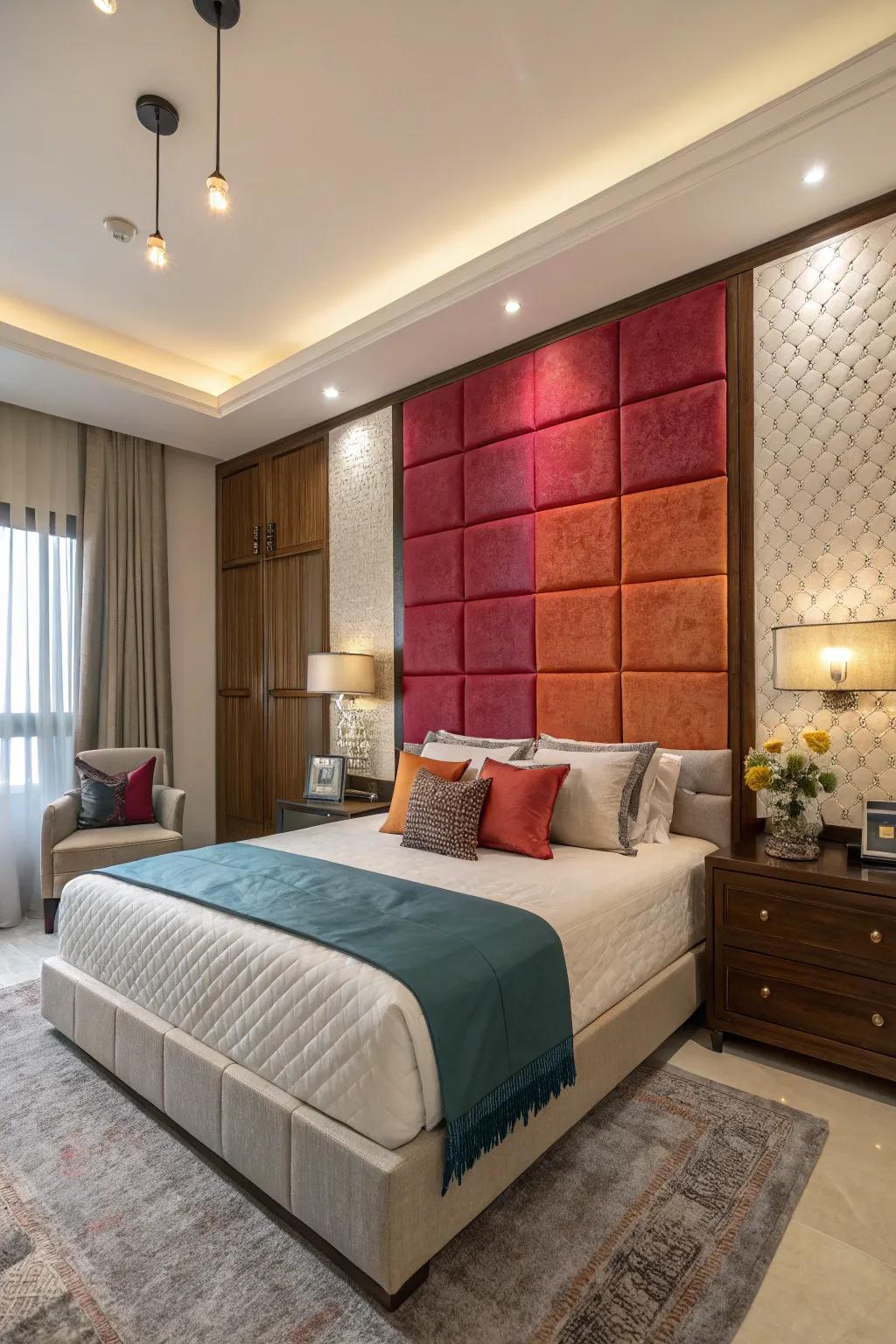 A feature wall adds drama and depth to your bedroom.