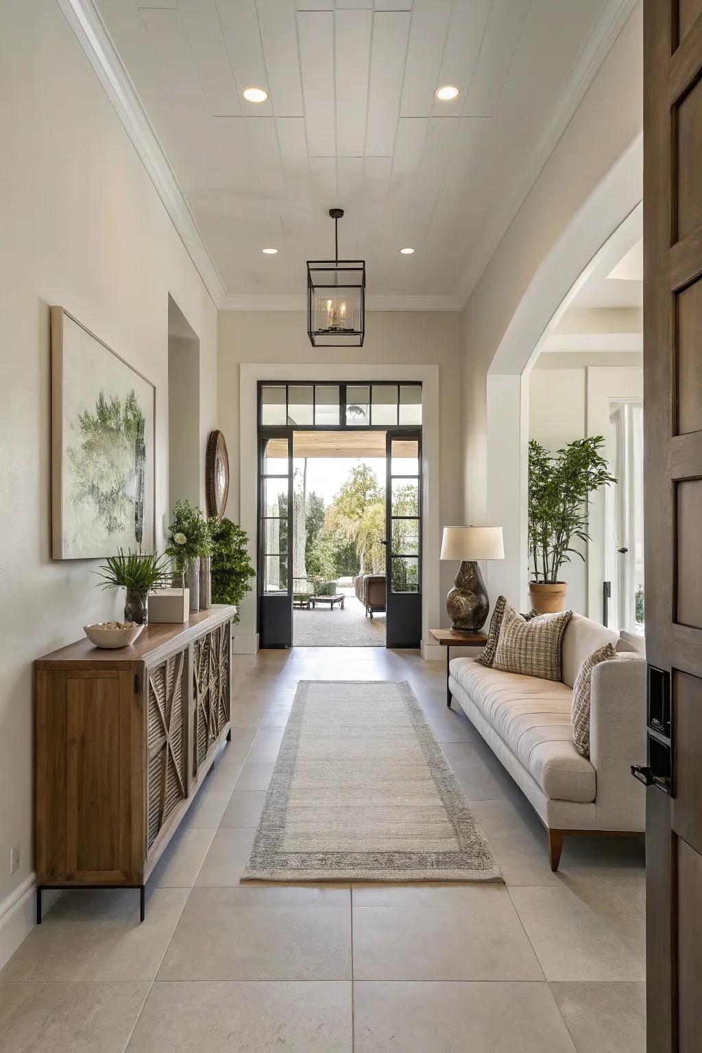 An open and uncluttered entryway creates a welcoming ambiance.