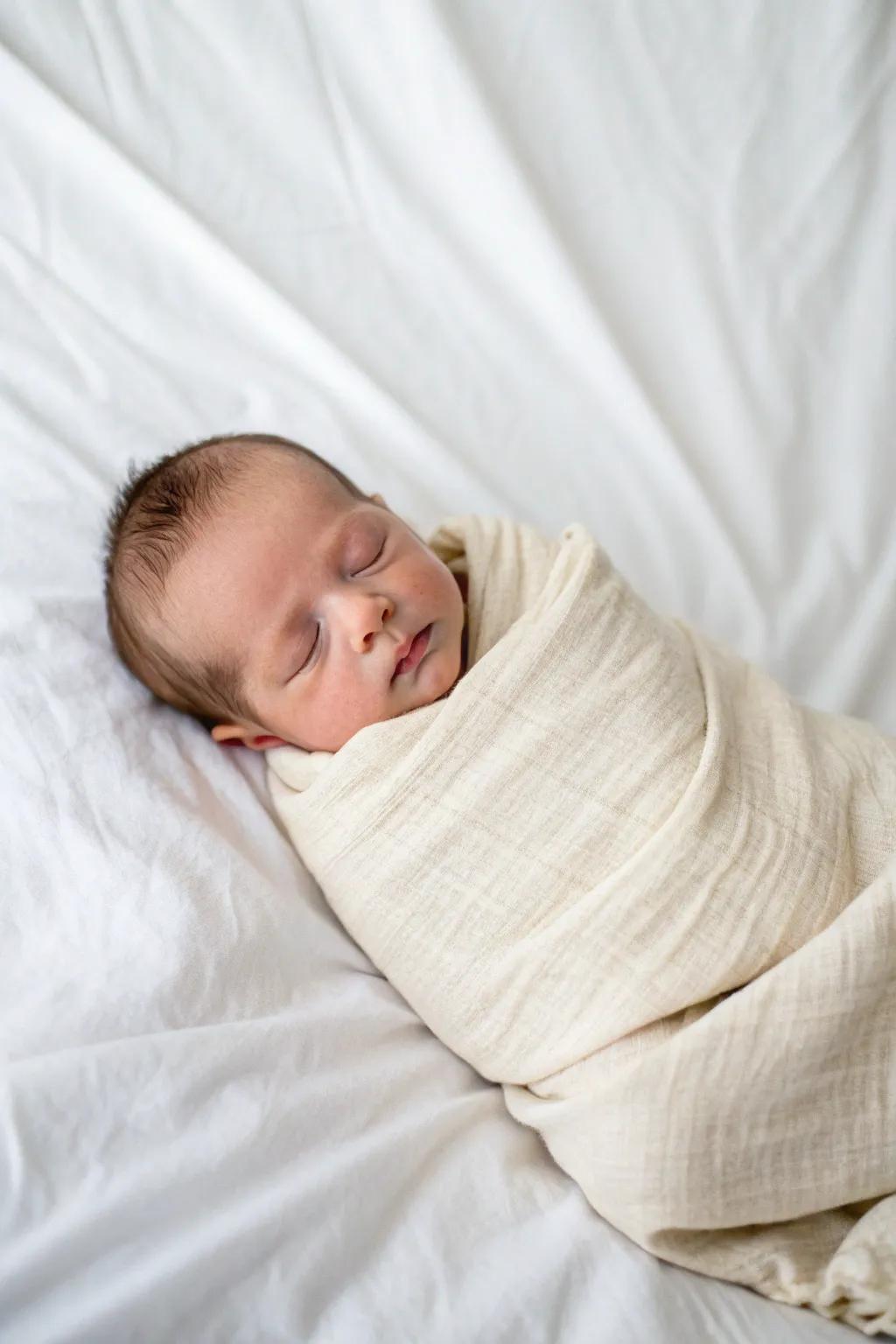 A minimalist newborn photo focusing on simplicity and purity.