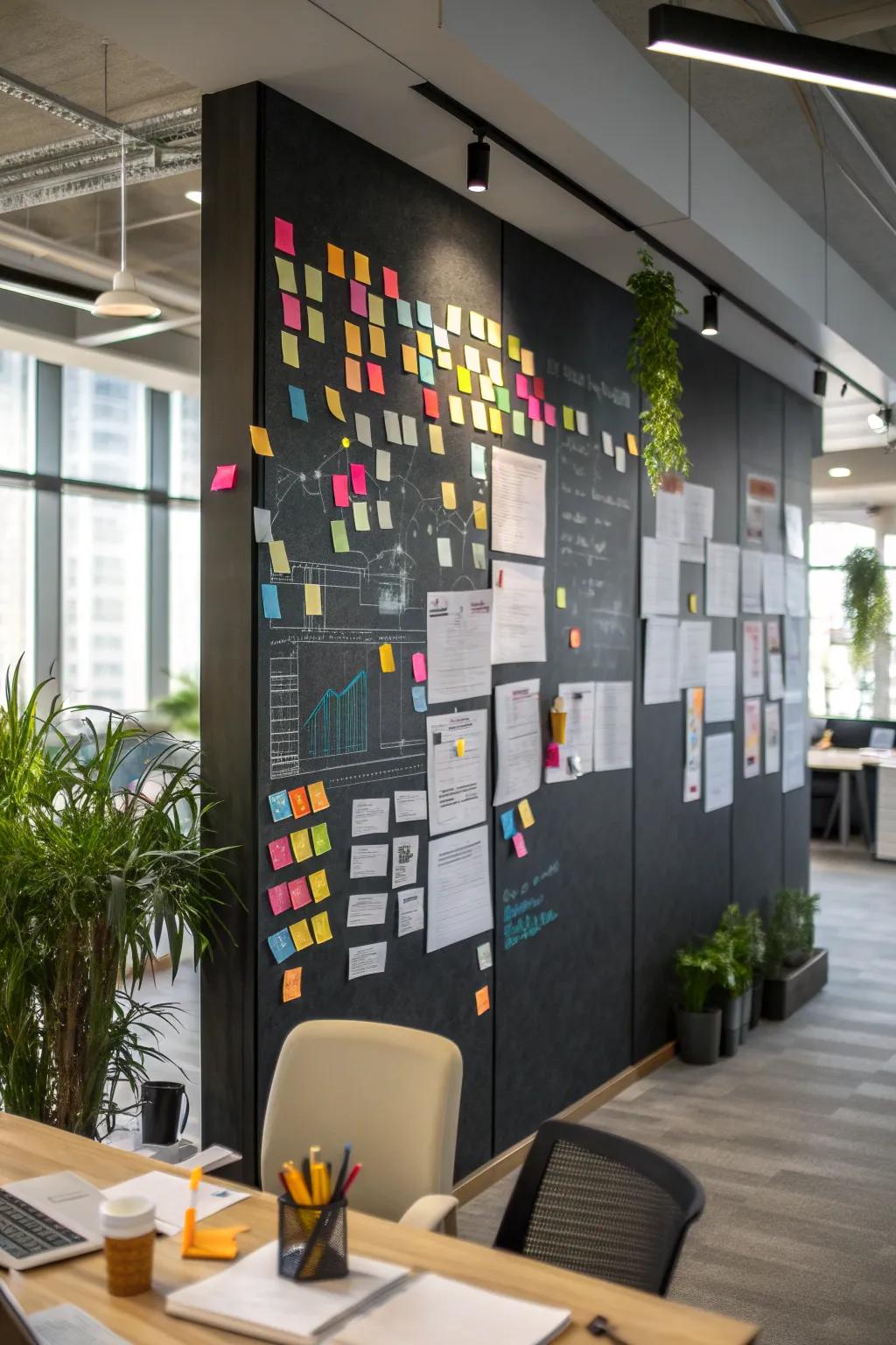 Double the function with a magnetic chalkboard wall.