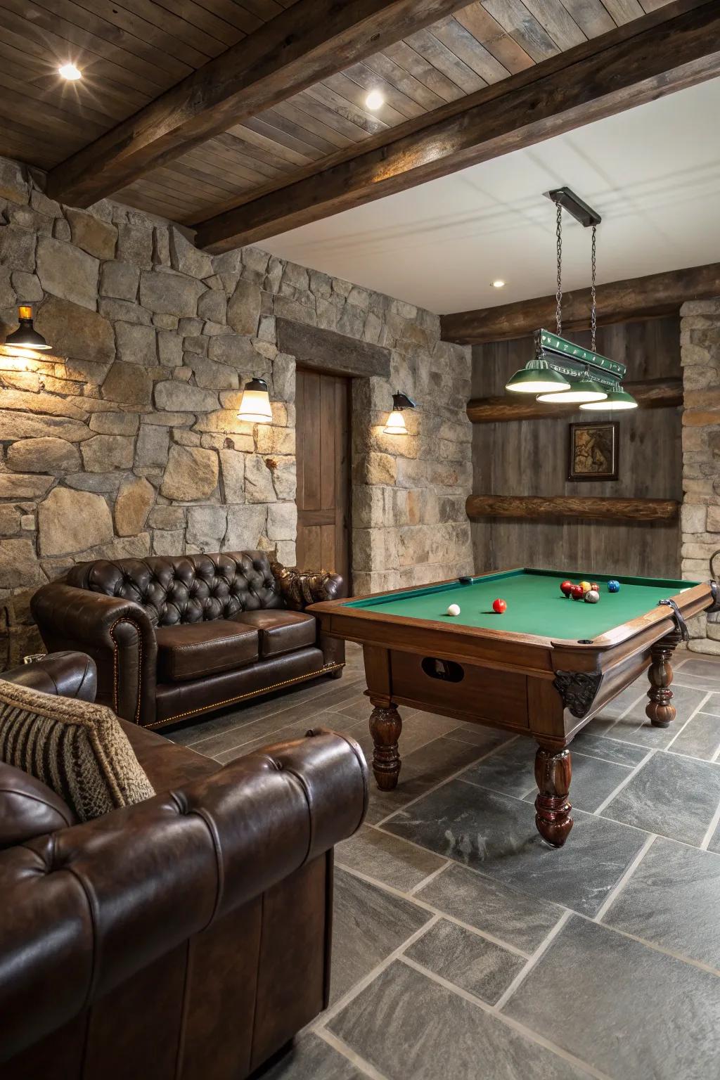Textures bring a tactile and visual richness to your pool table room.
