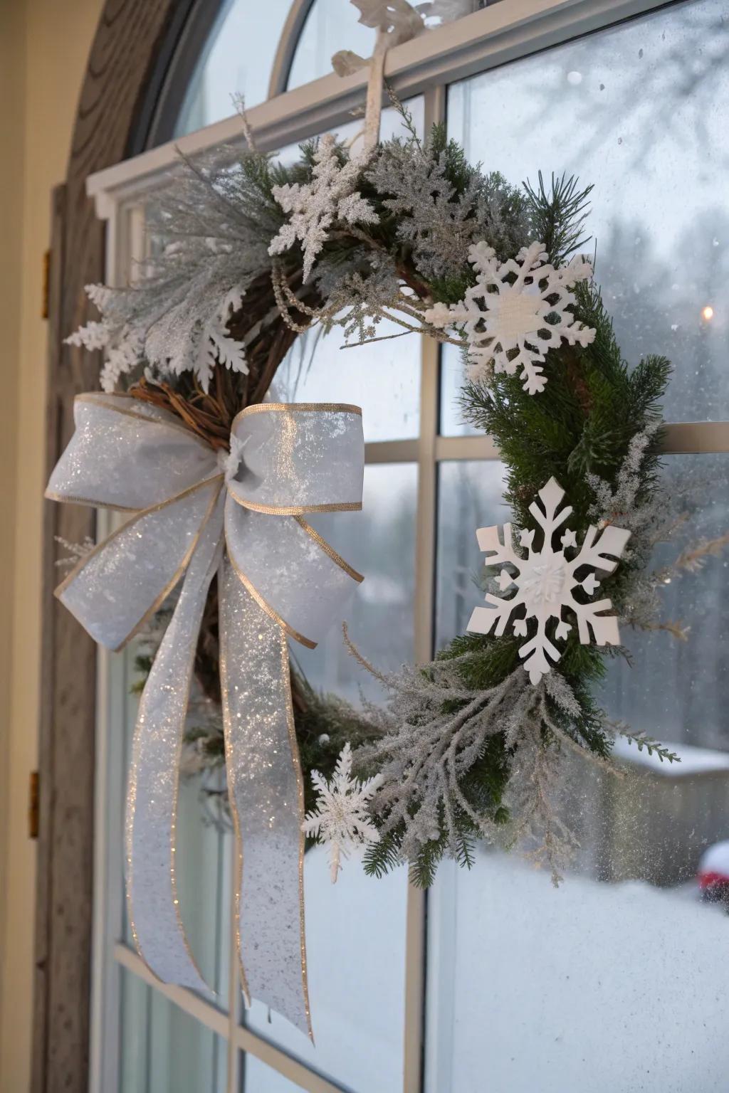 Embrace the season with a winter wonderland wreath.