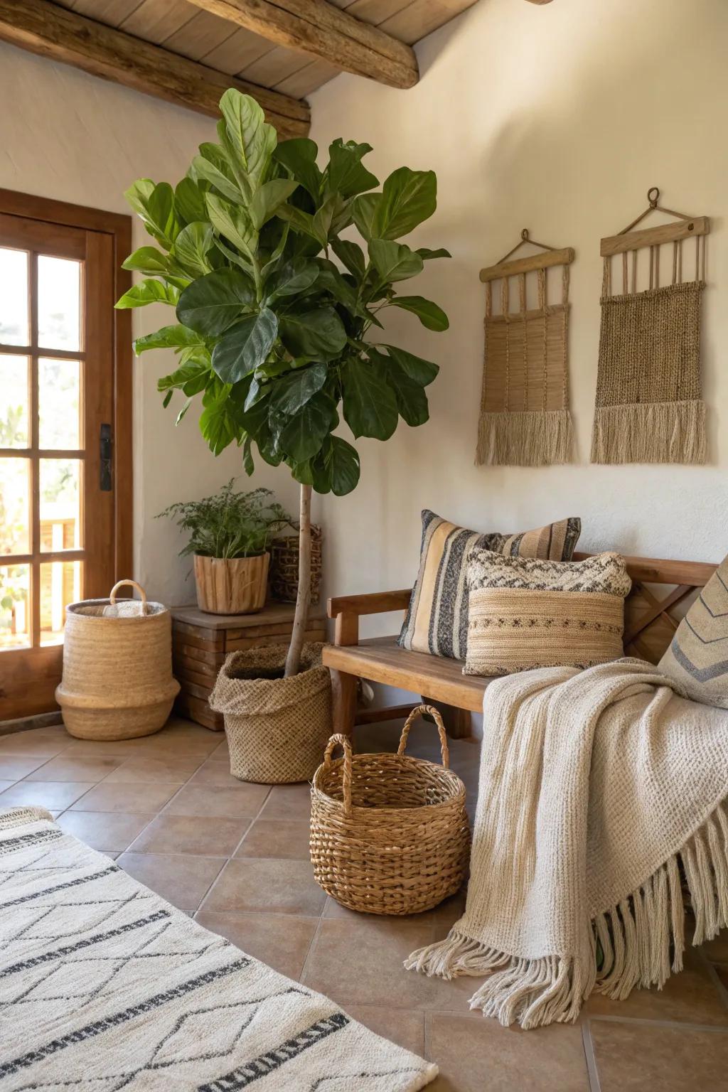 A living area revitalized by natural greenery.