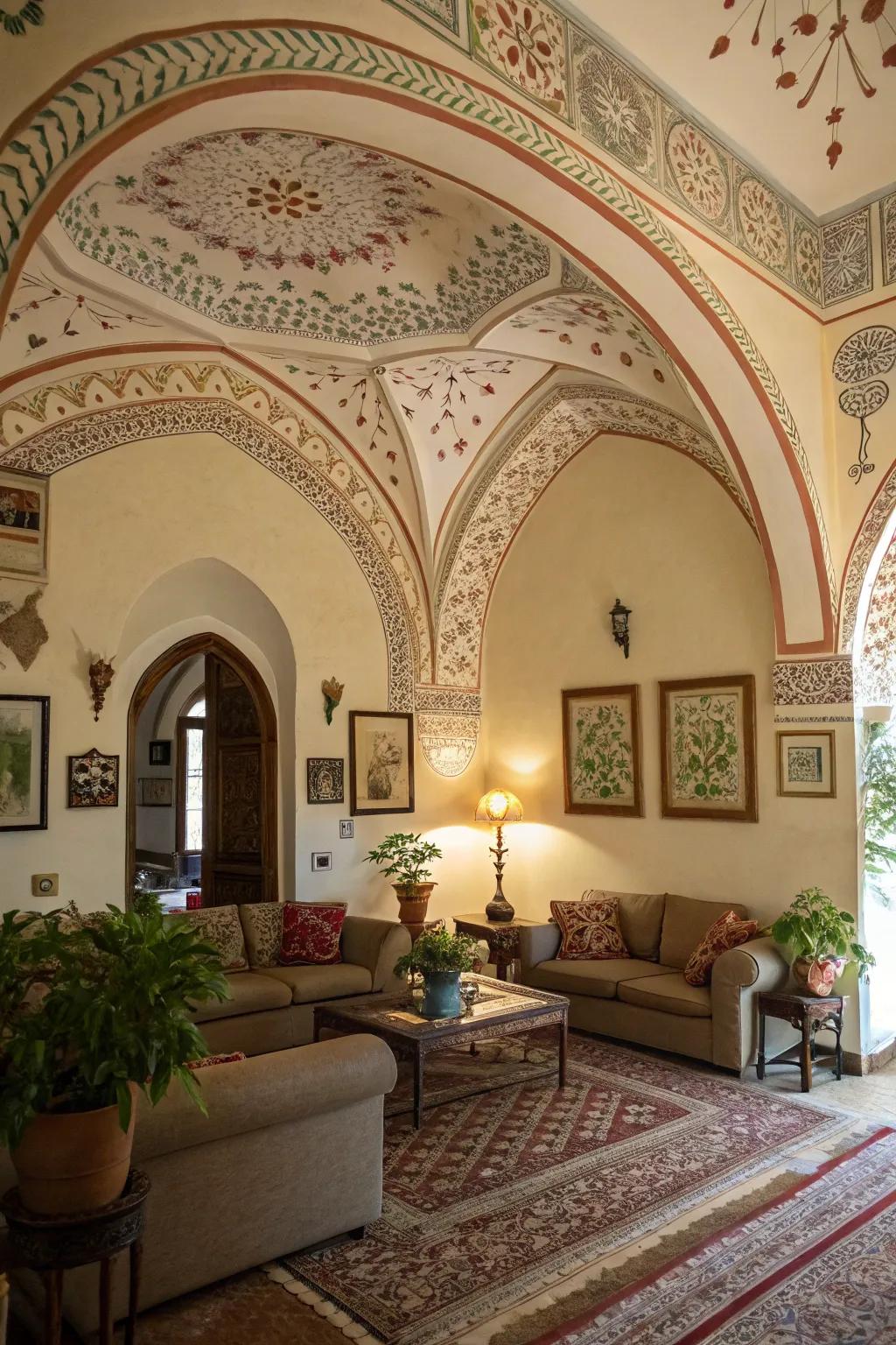 Add architectural interest with painted arches.