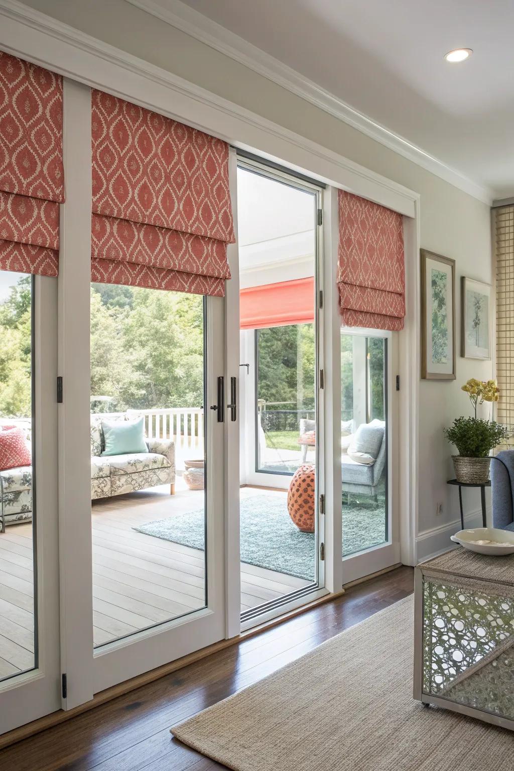 Roman shades add a polished and stylish touch.