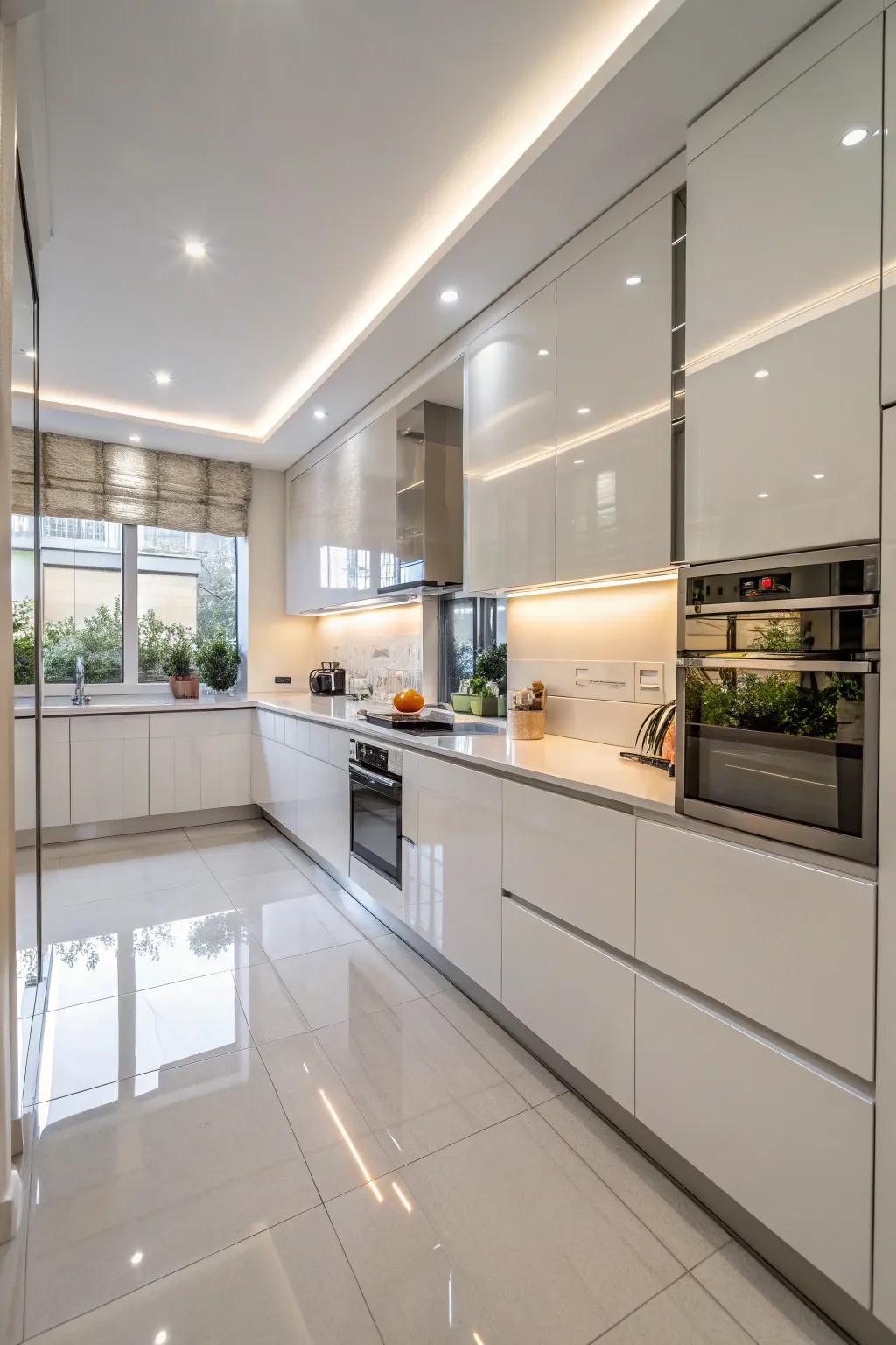 Mirrors add light and space to your kitchen.