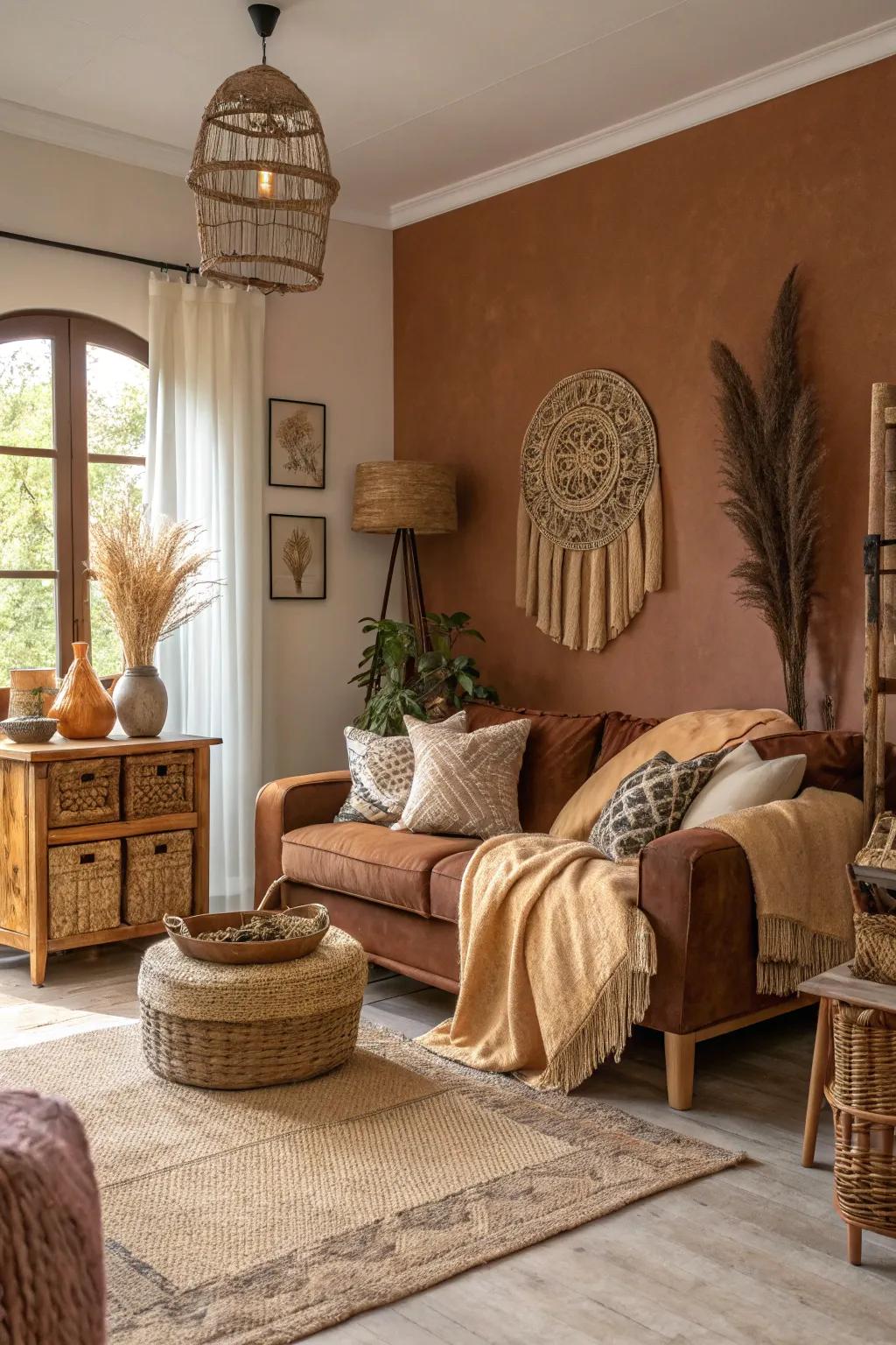 Gentle browns offer a cozy, earthy feel.