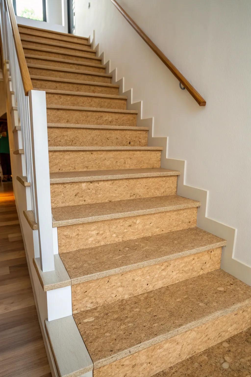 Cork treads provide a sustainable and cozy option.