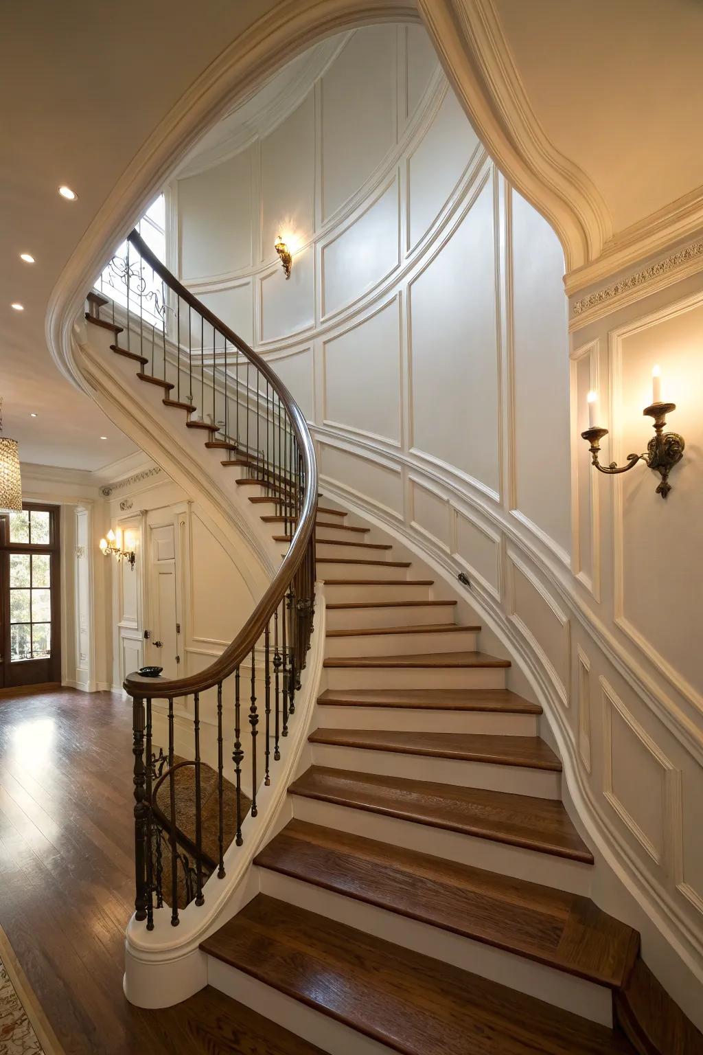 Curved trim details create a more inviting feel.