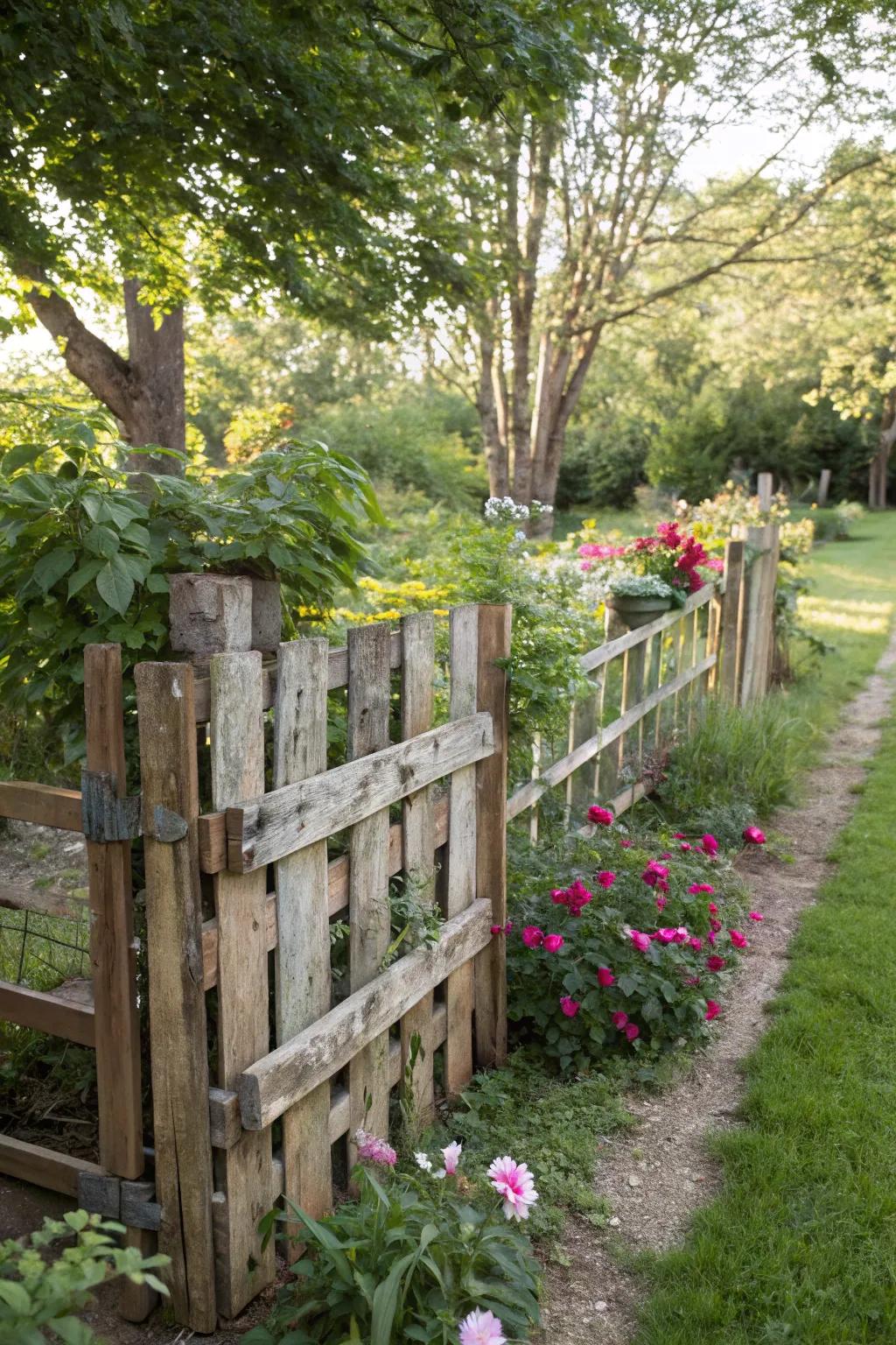 Pallet fences are eco-friendly and budget-friendly.