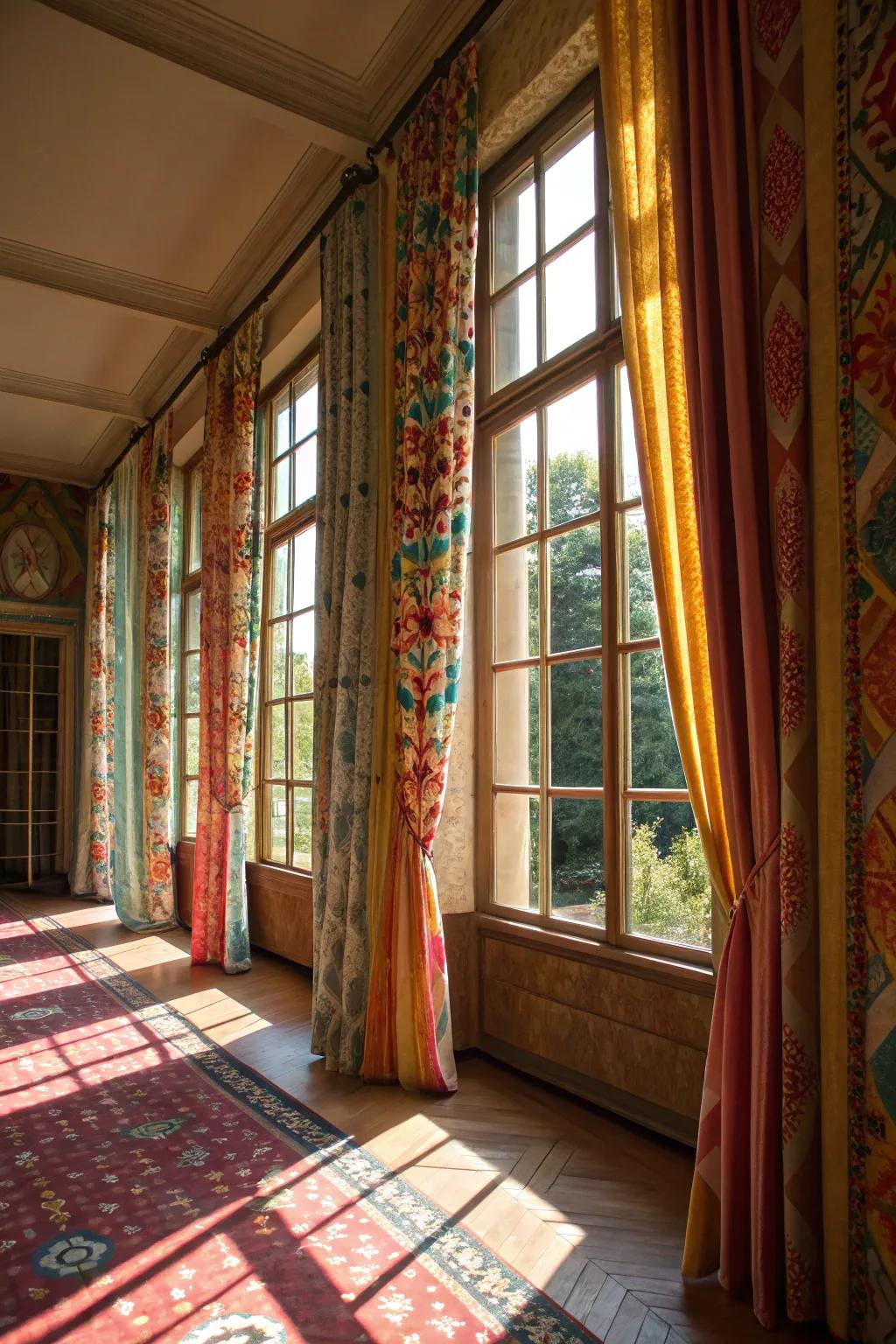 Patterned curtains add a pop of personality.