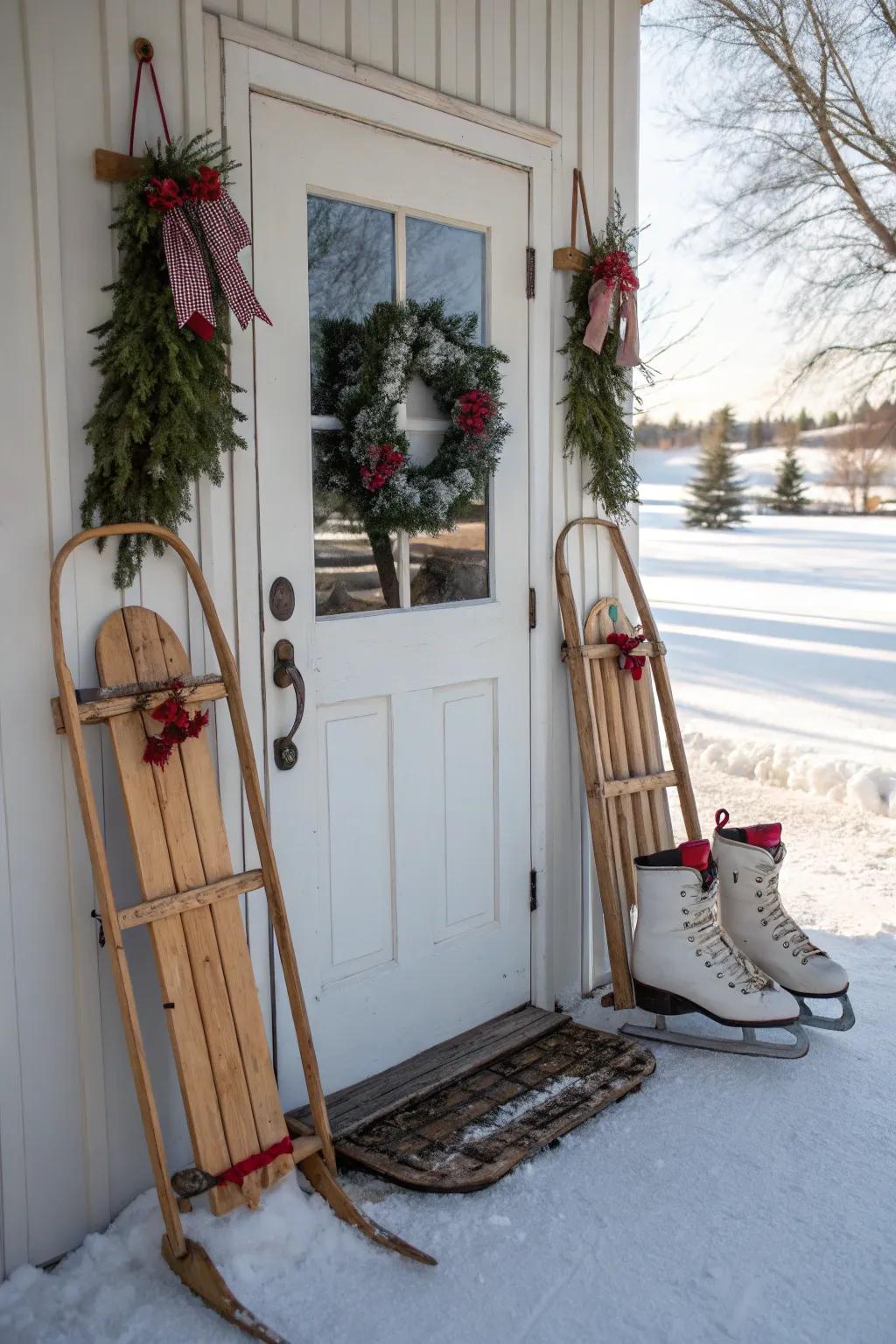 Vintage elements tell a story of winter's past.