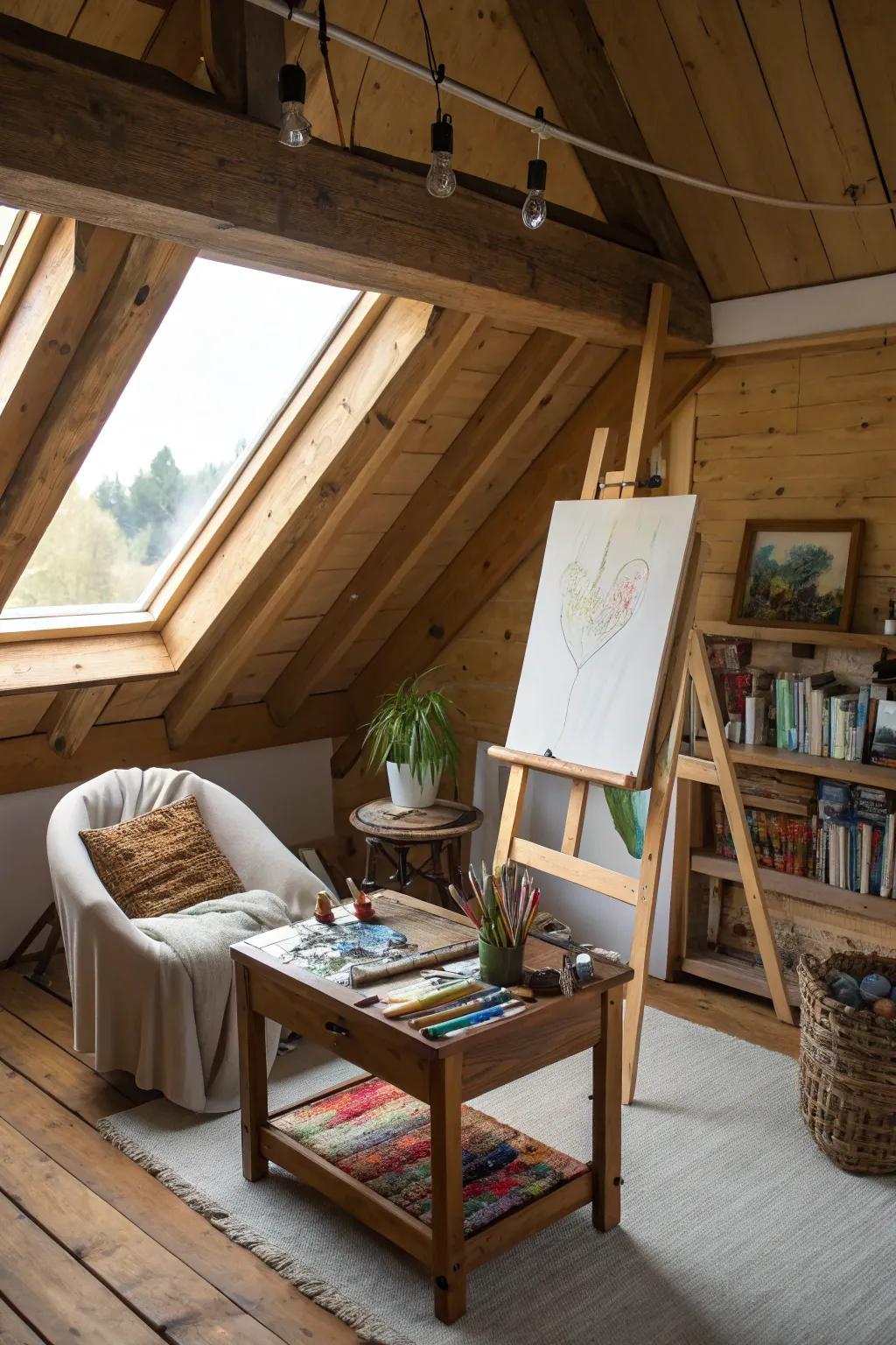 Turn your attic into an inspiring studio space for creative pursuits.