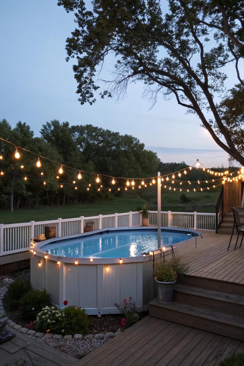 Illuminate your deck with enchanting outdoor lighting.