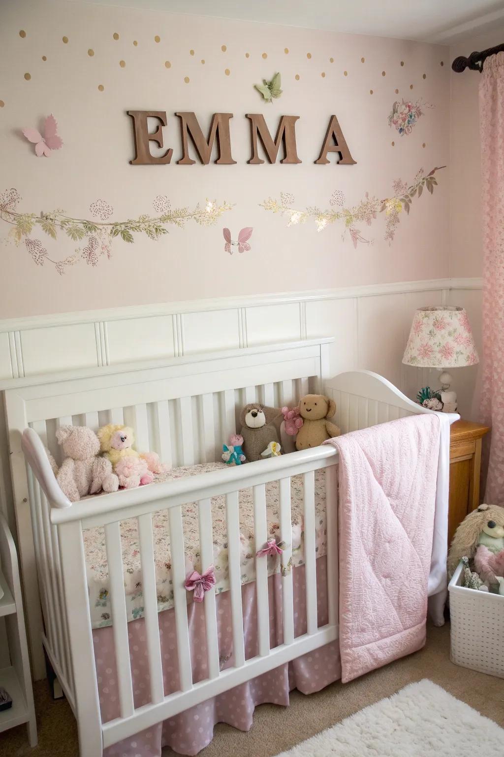 Personalized decor makes the room uniquely your baby's.