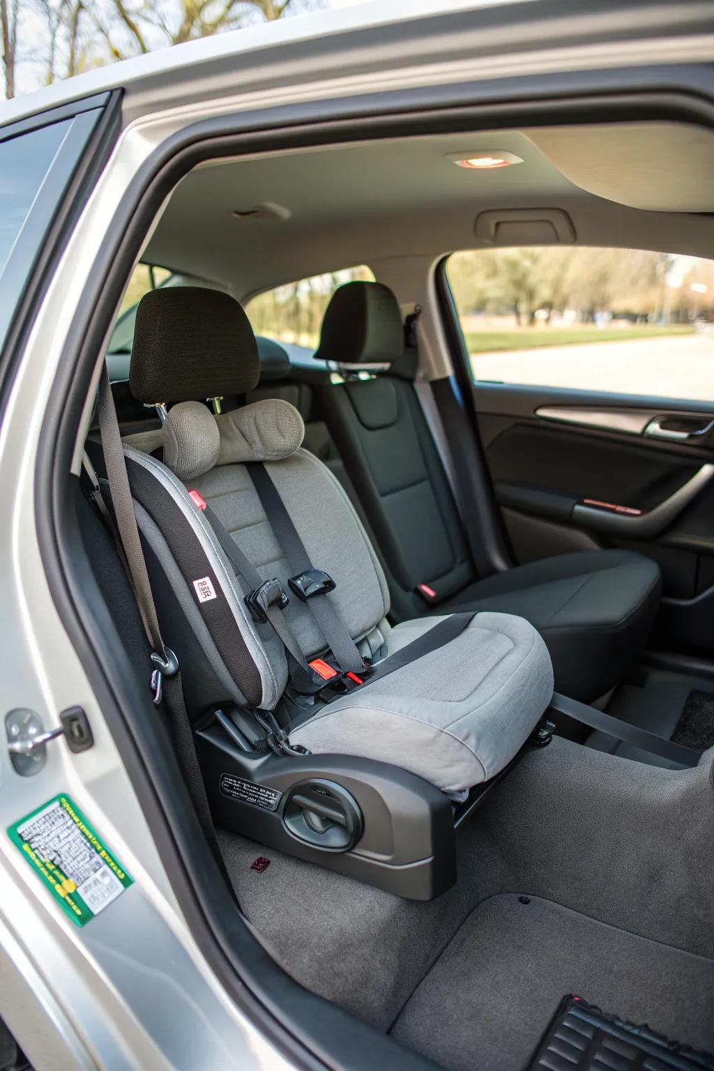 A car seat designed with safety as a priority.