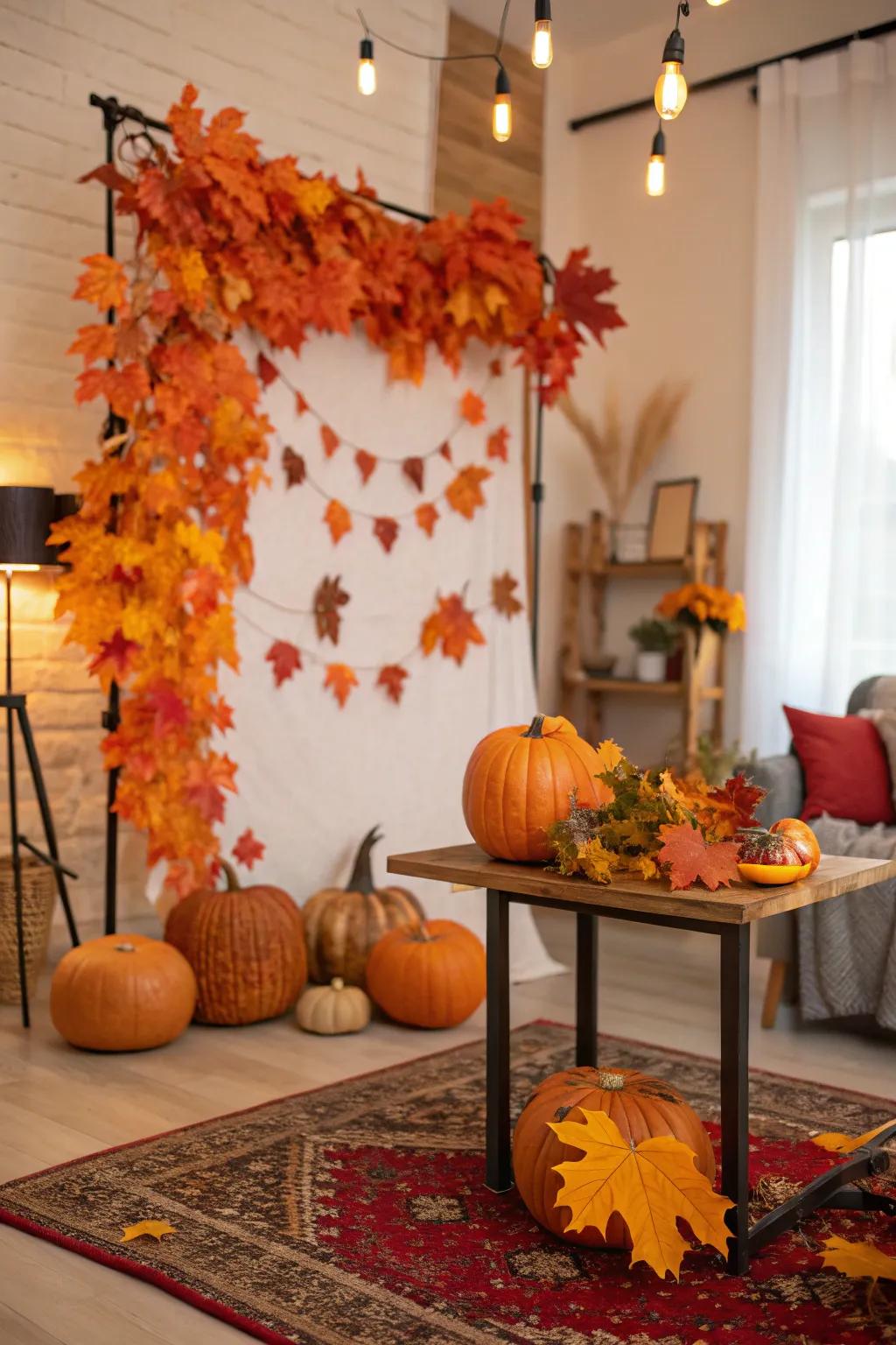 Seasonal backdrops bring the beauty of nature indoors.