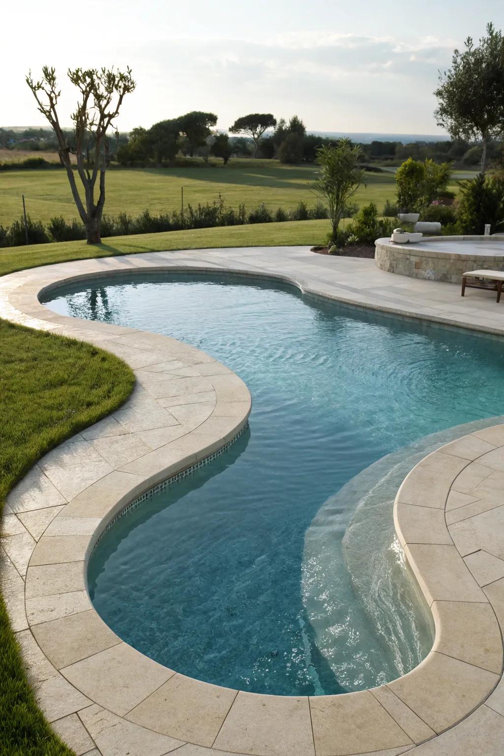 Unique shapes give the pool a one-of-a-kind charm.