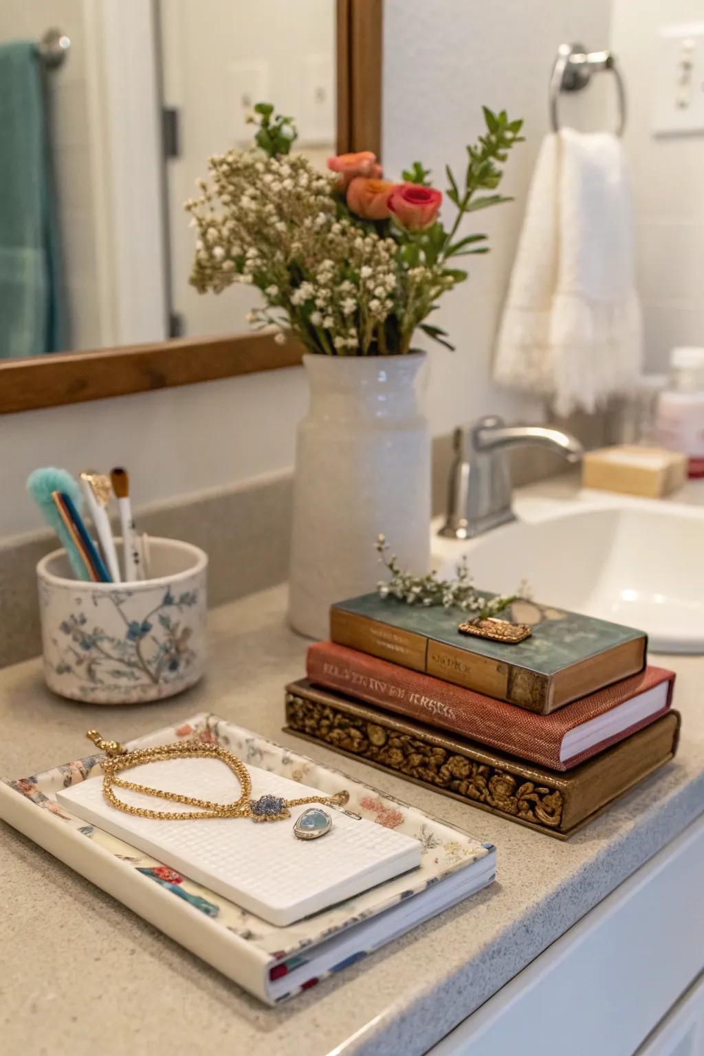 Add personal touches to your bathroom for a unique, inviting space.