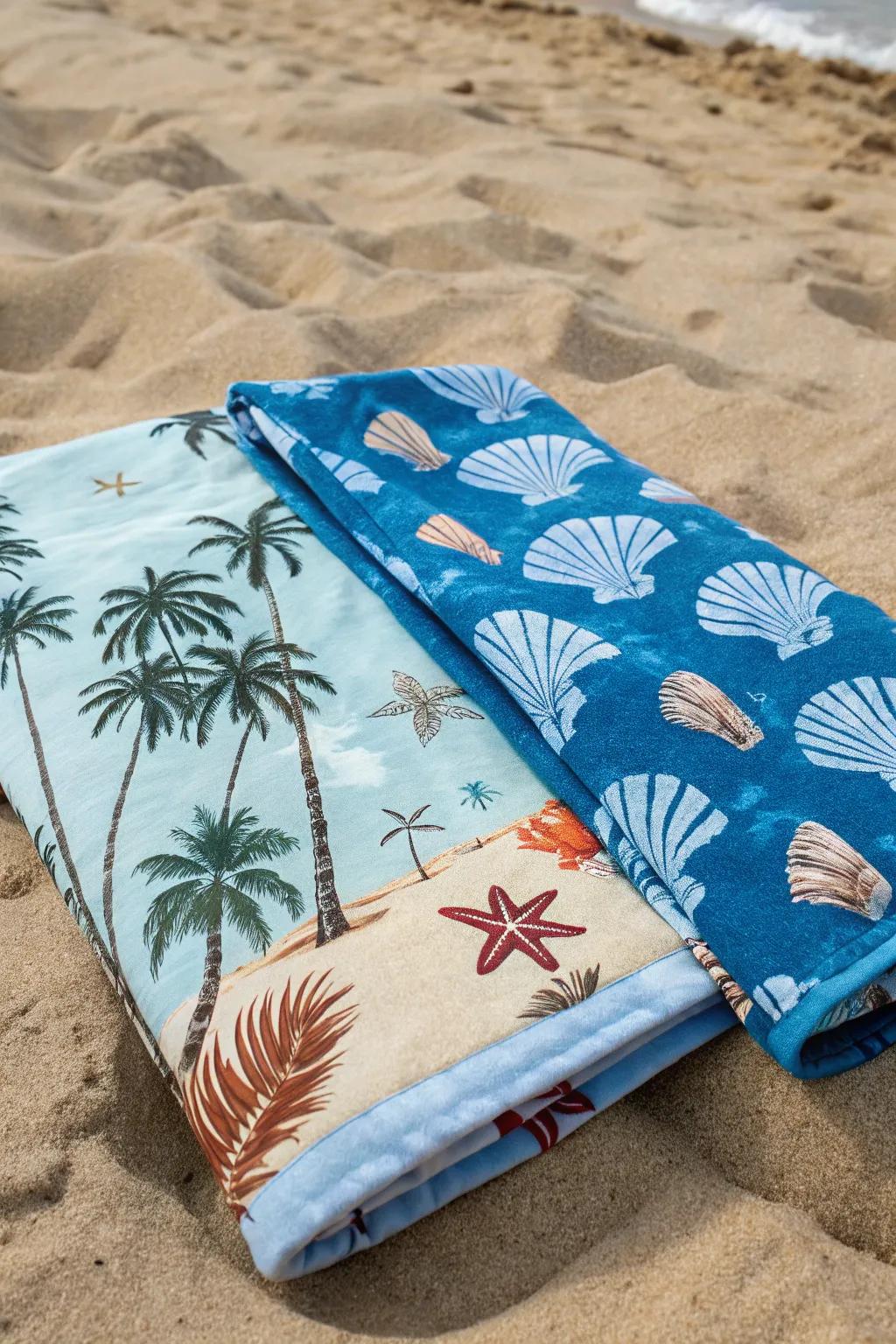 Double the fun with reversible print towels offering two designs in one.