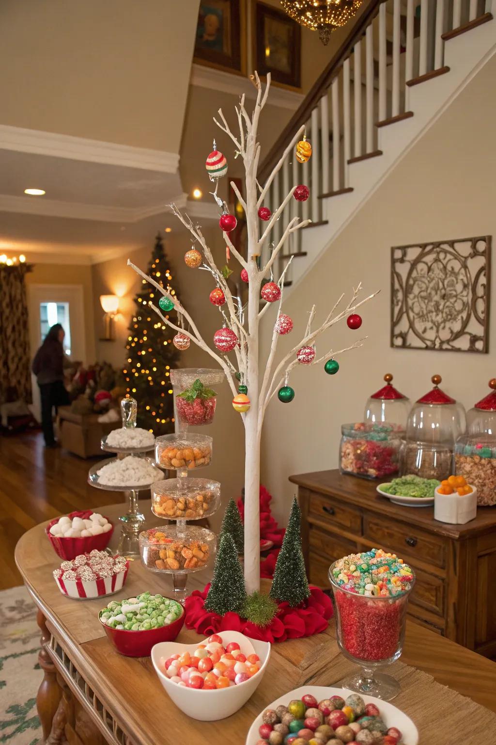 A candy tree sculpture creating a stunning visual impact